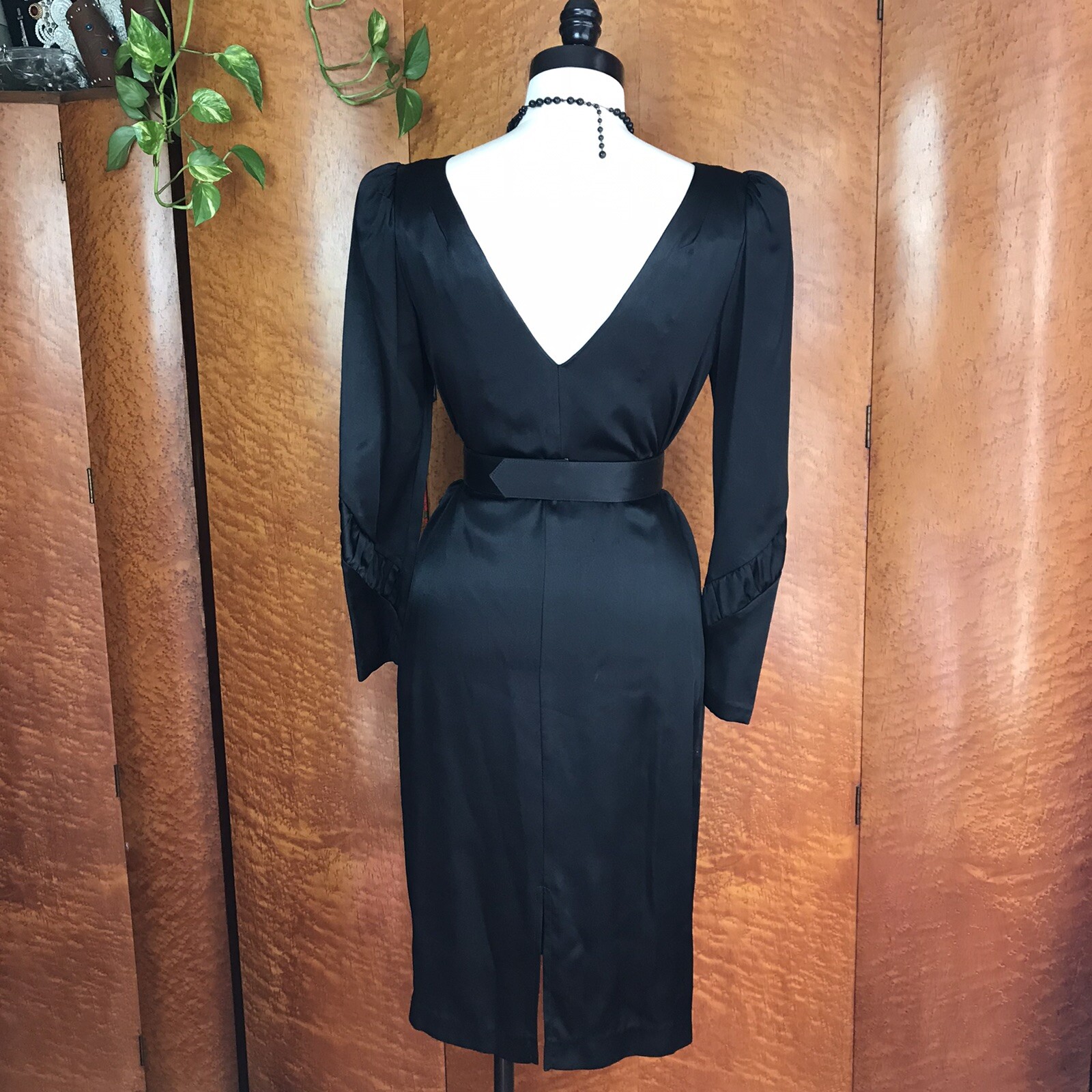 Designer 70’s 70s does 40’s 40s Vintage Black Ala Carte Cocktail Evening Dress M