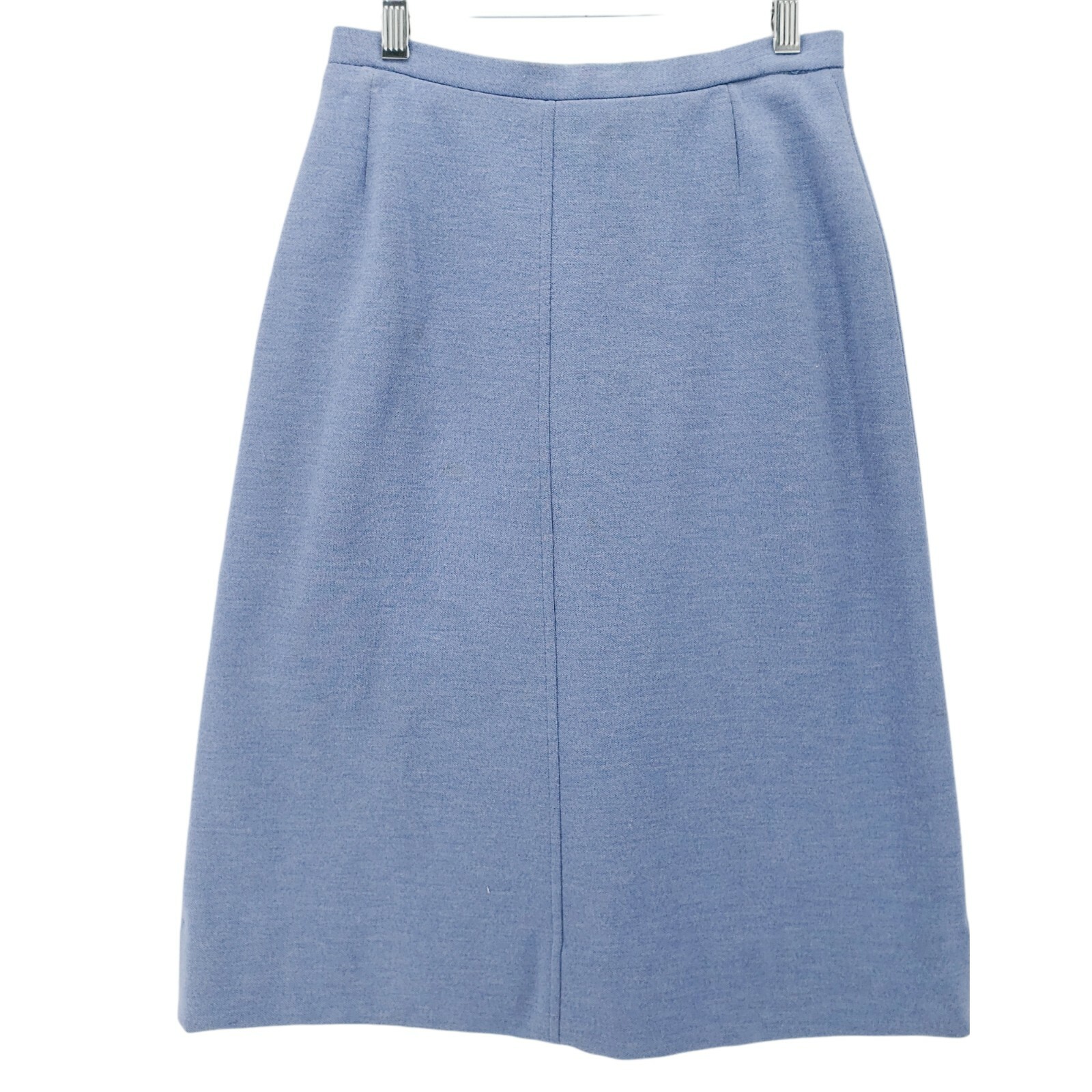 Vintage Rodier PARIS Blue Wool Blend Pencil Skirt MADE IN FRANCE Size 40