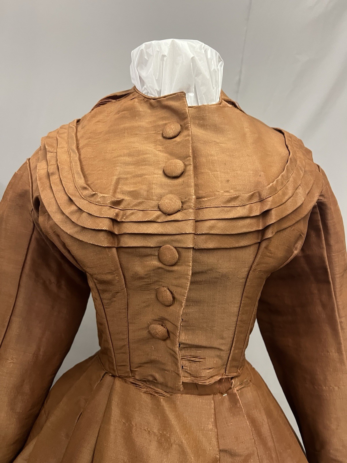 1860’s Brown Silk Day Dress Antique