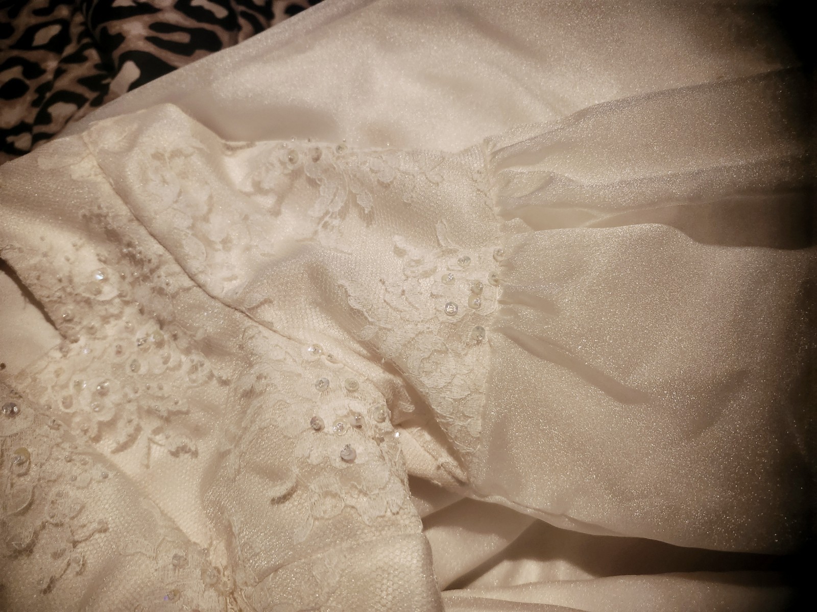 Vintage 70s Ivory Custom Hand Made Bridal Gown with Train