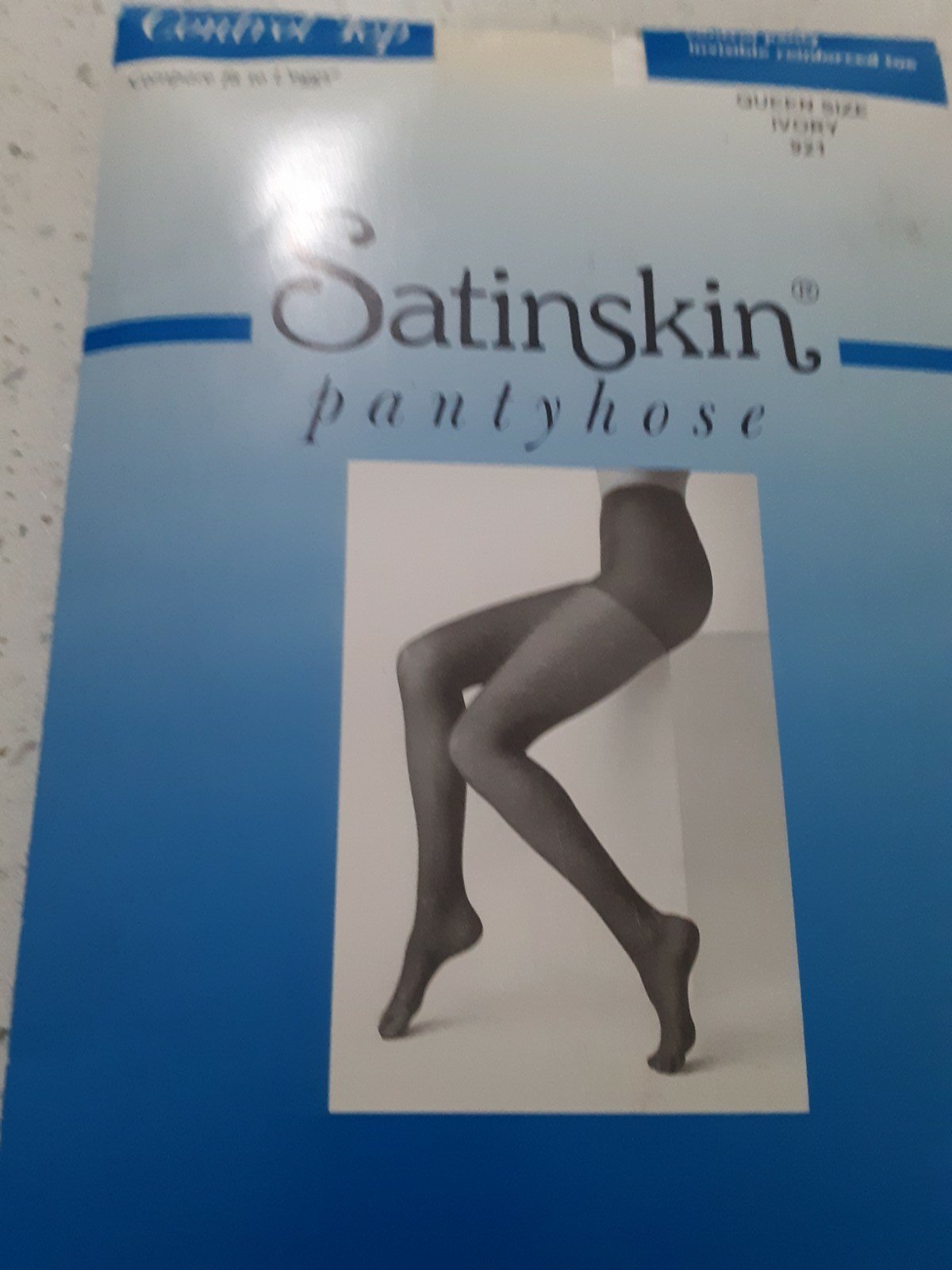 Satinskin Pantyhose Control Top Sz. Queen , Ivory Compare Fit To L&rsquo;eggs NIP