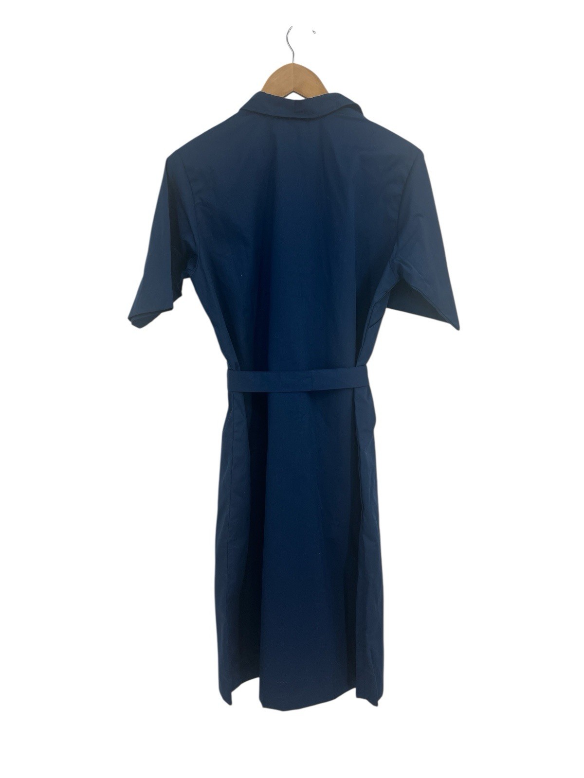Vintage 70s Navy Blue Button Front Work Shirt Dress 16 Bobby James Exclusive
