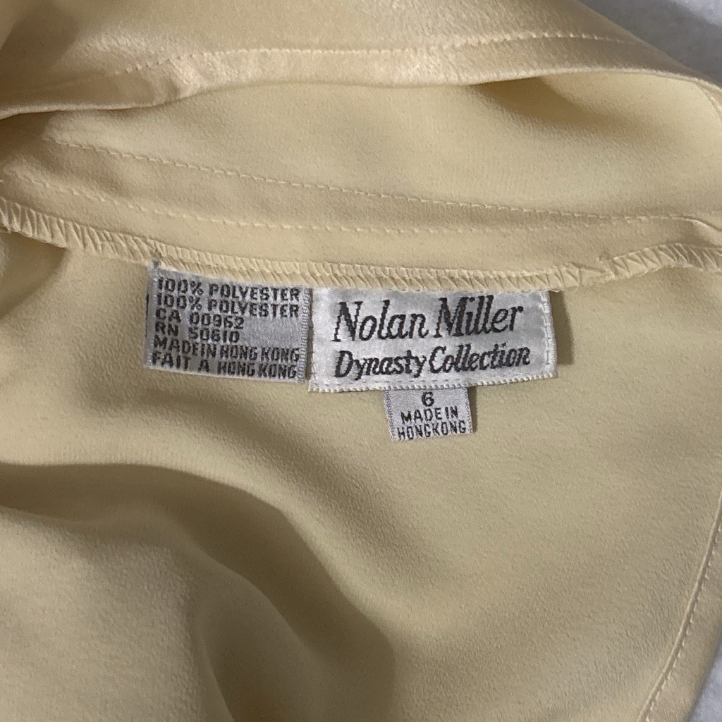 Vintage Nolan Miller Dynasty Collection 100% Polyester Women’s Blouse Size 6