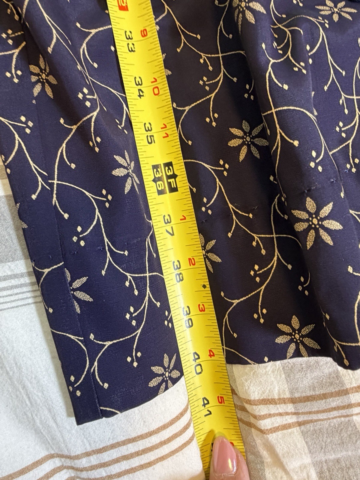 Vtg 80s Does 40s Peri Petites Navy Shirt Dress~8P~Belt 3/4 Puff Slvs Secretary