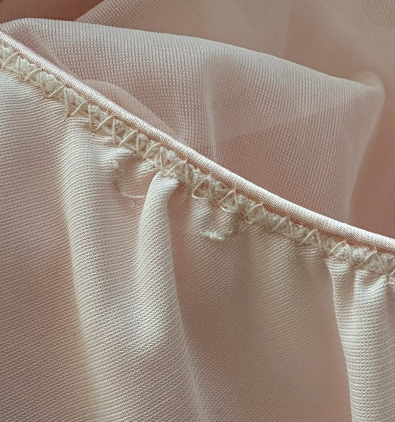 Vintage Intime California Double Layer Lace Accent Nightgown Womens M Pink White