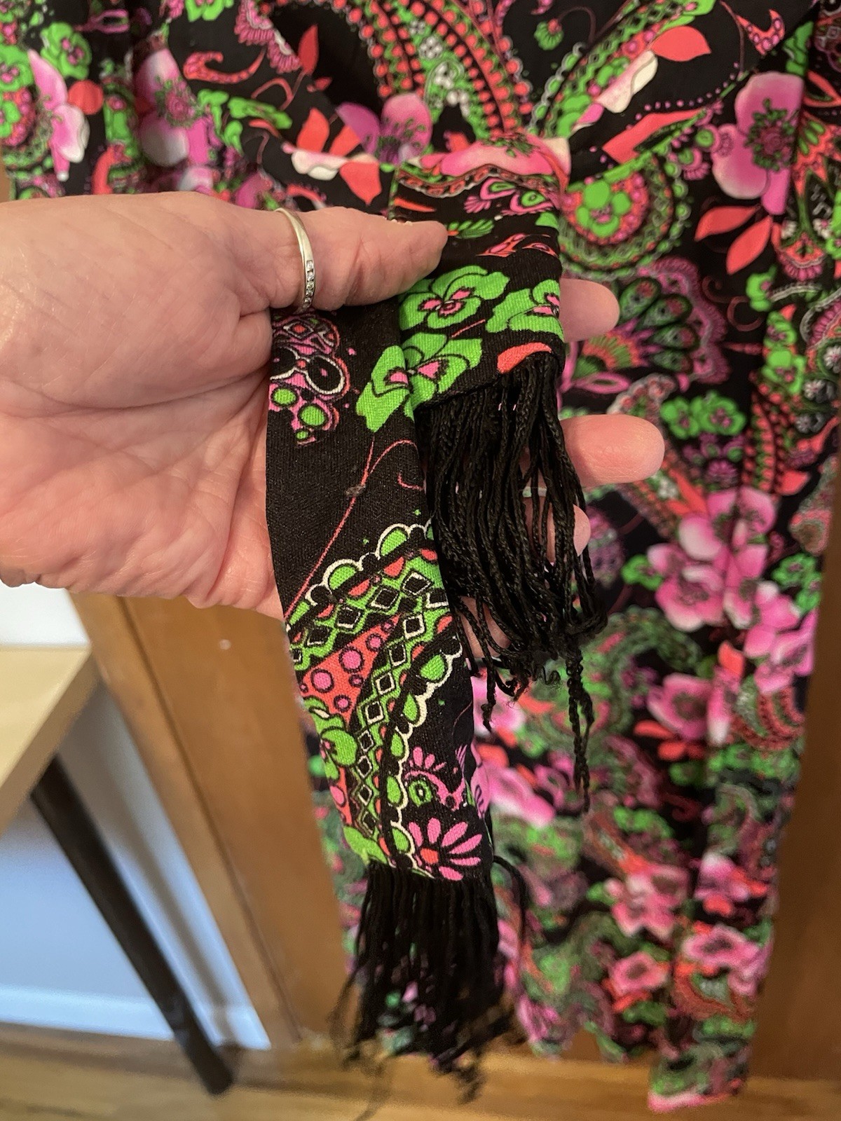 Betty Bone 70s Vintage Maxi Dress Neons Hippy No Size See Measurements
