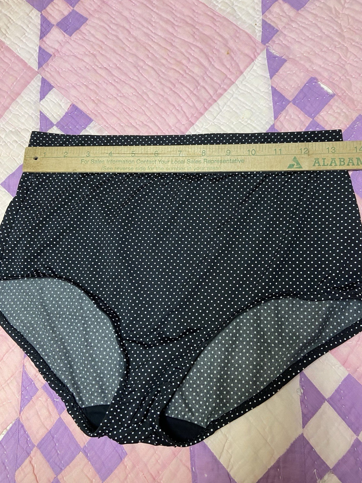 Warner’s L 7 Black & White Trim Polka Dot Bikini Panties