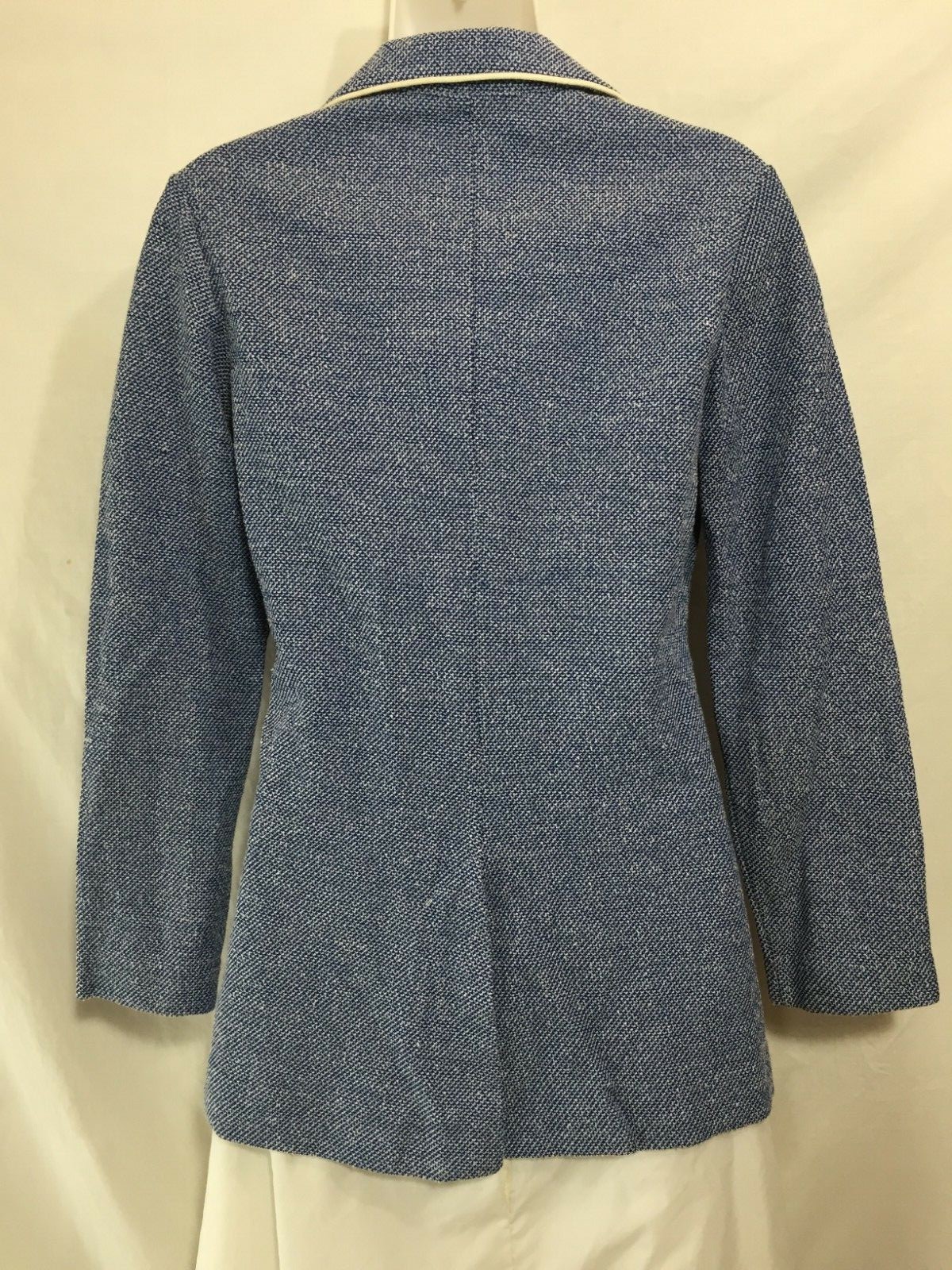 Vintage White Stag Jacket Small Medium 70s Disco Era Blue Polyester Leisure Suit
