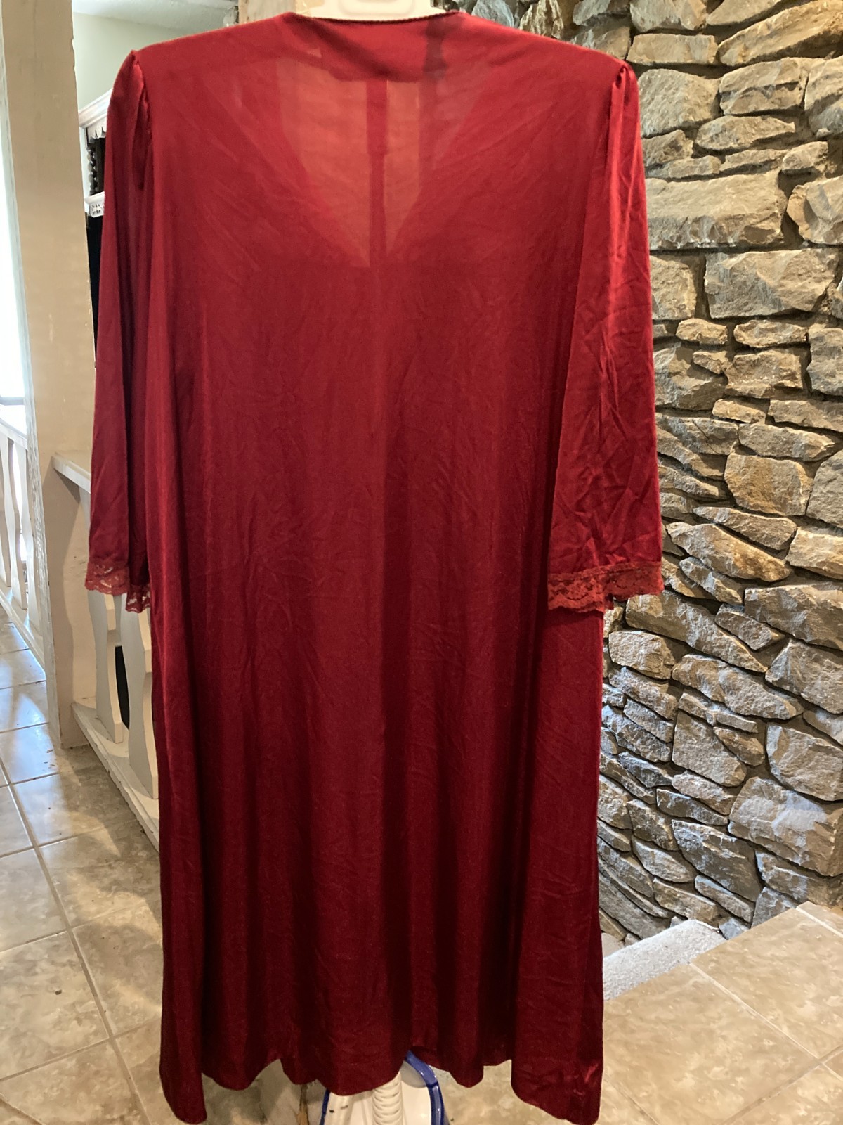 Lorraine 100% Nylon Button-down Nightgown Robe Large Knee Length USA Made VTG