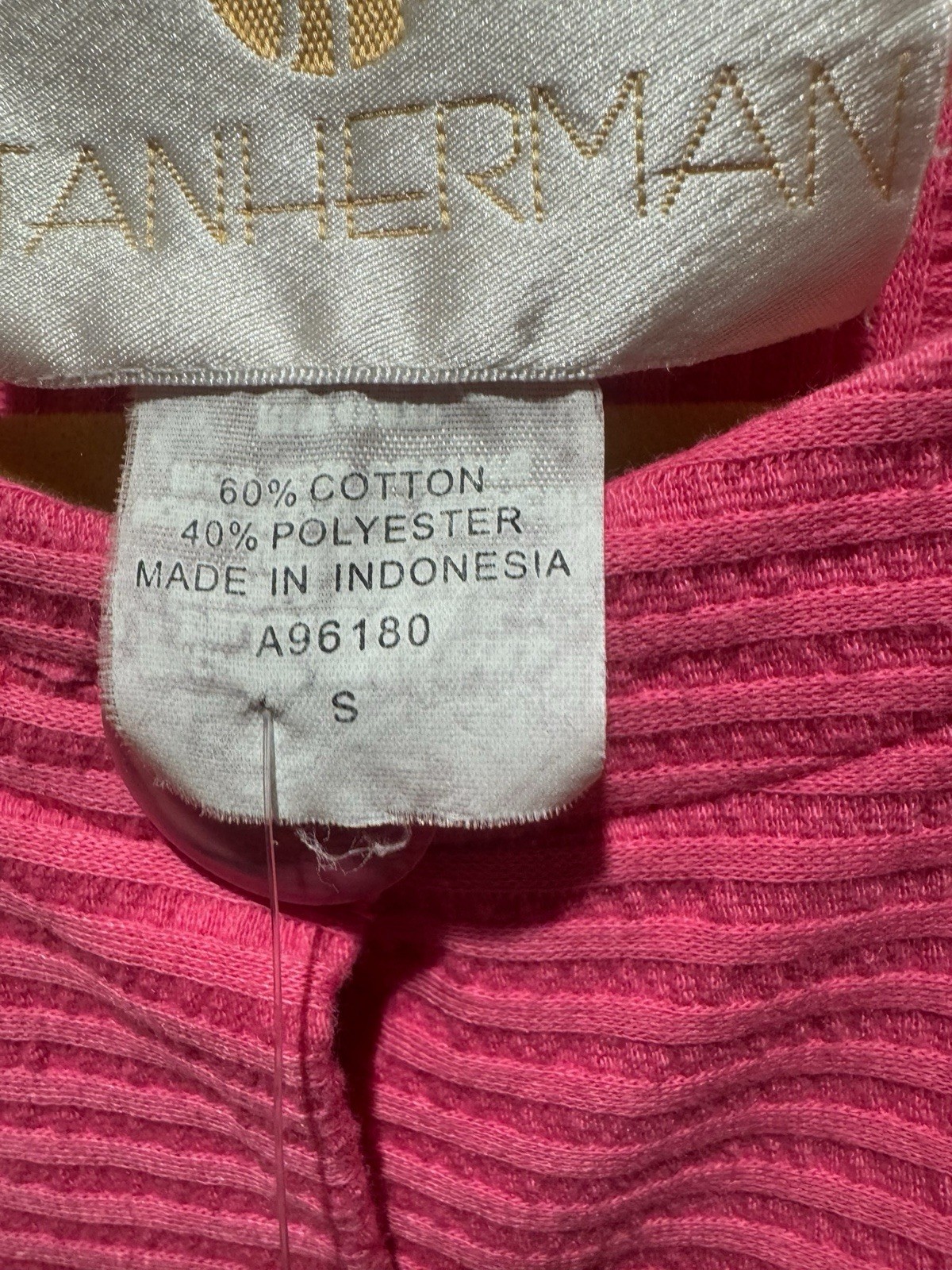 STAN HERMAN Pink Button-Up Short Sleeve Robe