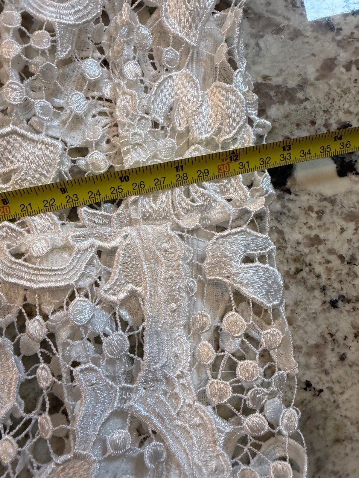 Vtg Sheer Crochet White Floral Lace Maxi Dress Edwardian S Coquette bridal boho