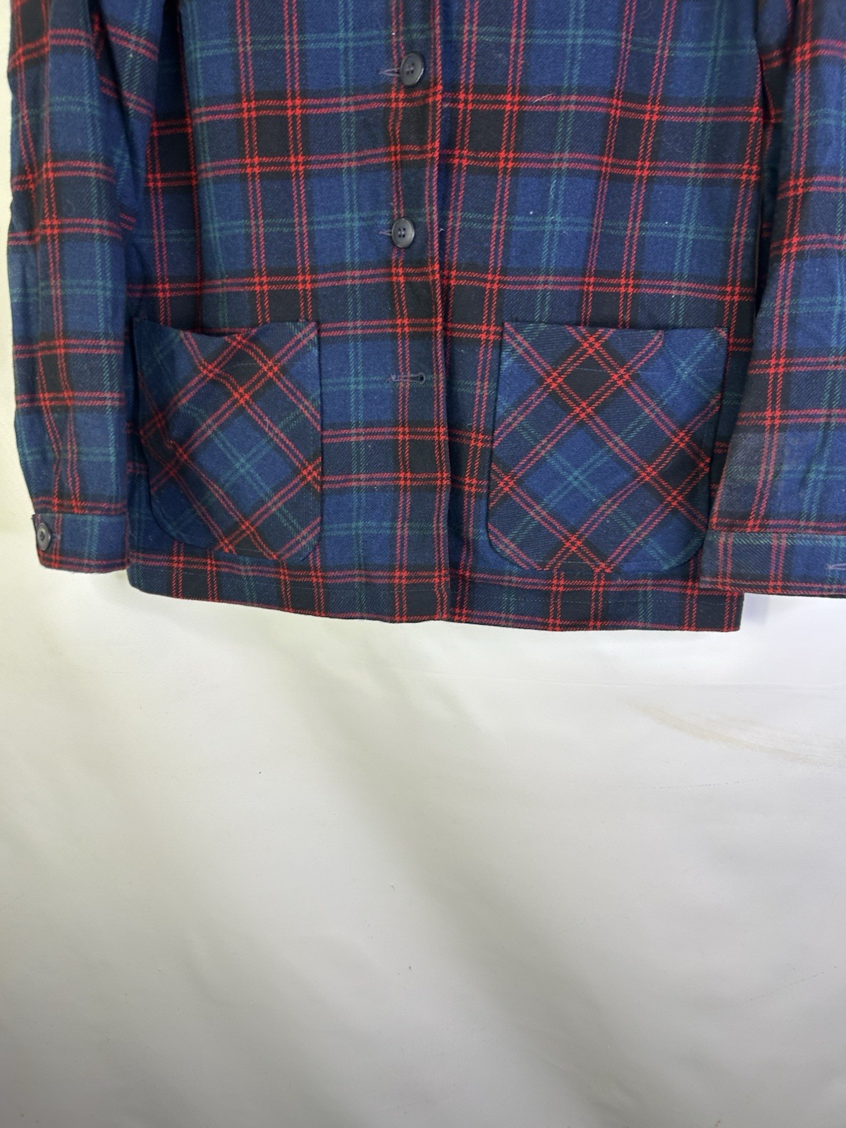 Vintage 80s Pendleton Button Shirt Womens Medium virgin Wool Rainbow Plaid USA