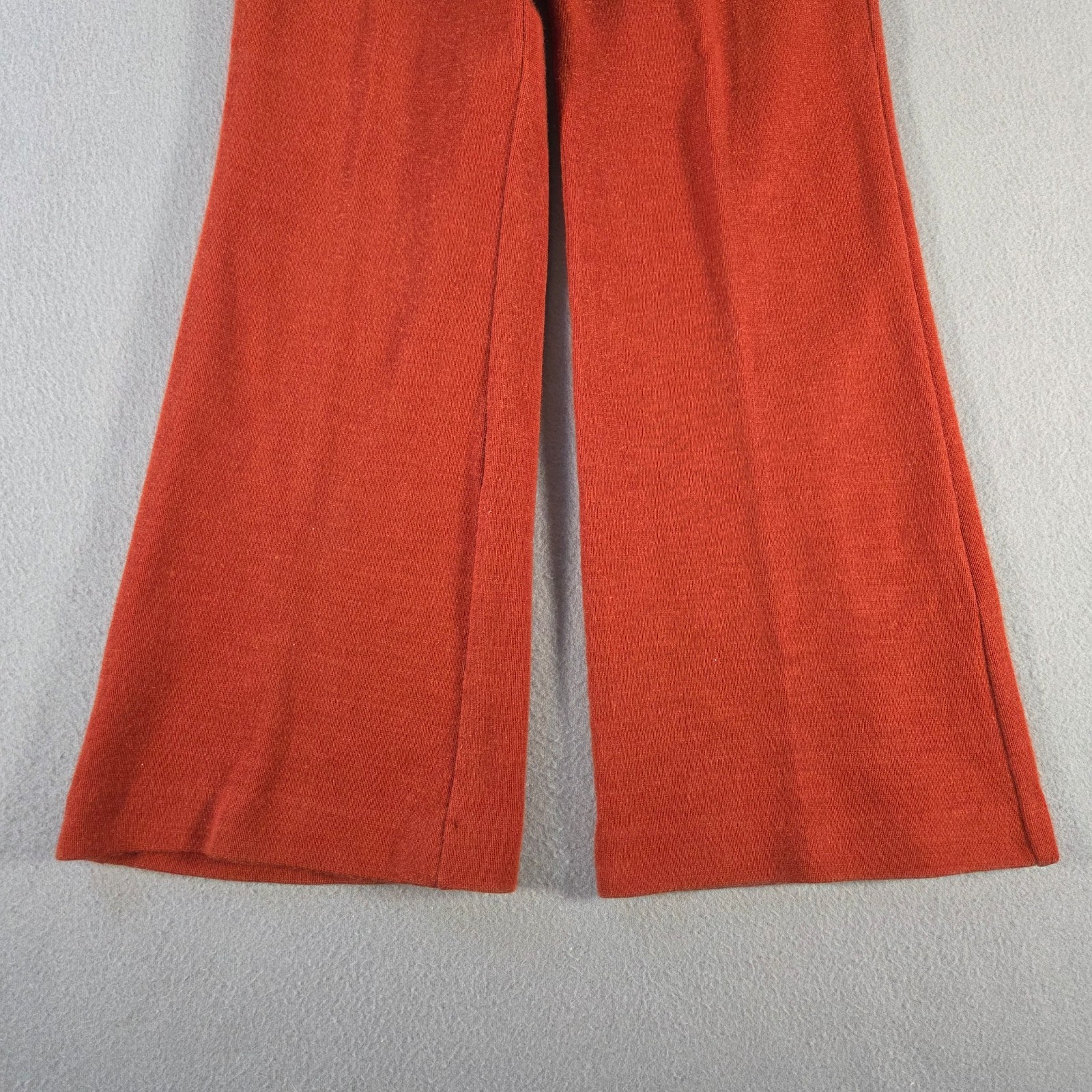 Vintage Bell Bottoms Womens XS 22×26 Orange Flare Wide Leg High Waist 70s ILGWU
