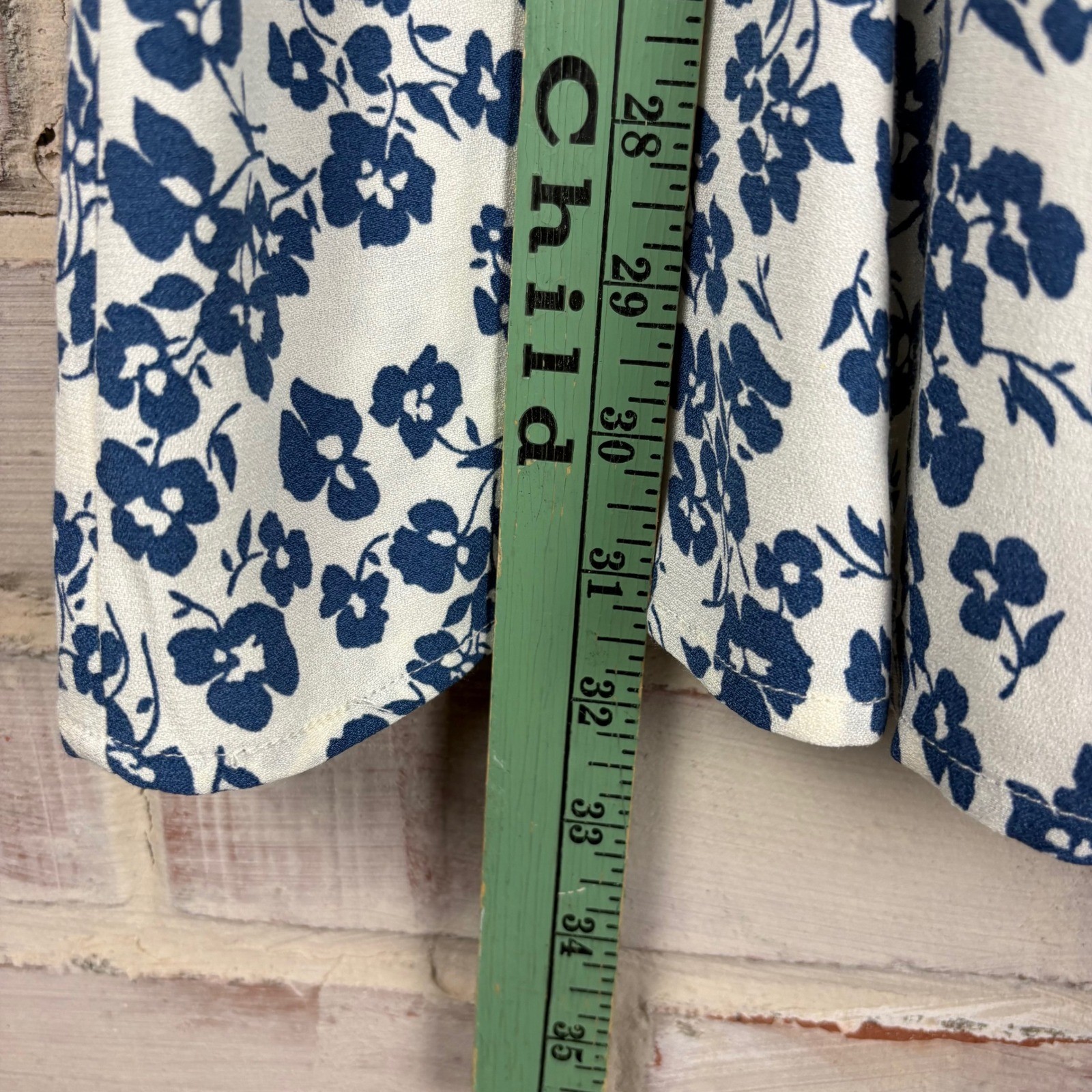 Reformation Blue White Ditsy Floral Button Front Mini Dress Sz 4 Made in USA Tie