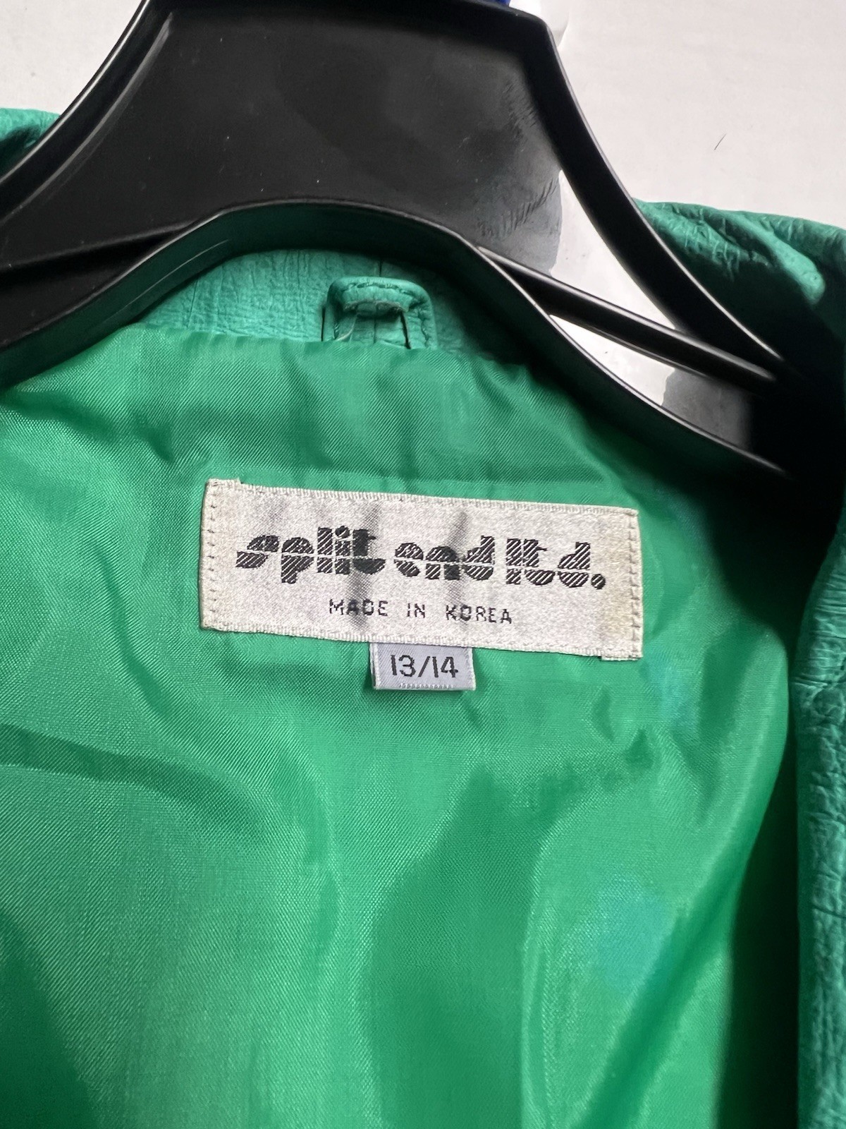 Vintage 80’s Split End Ltd. Leather Jacket Women’s Size 13/14 In Green