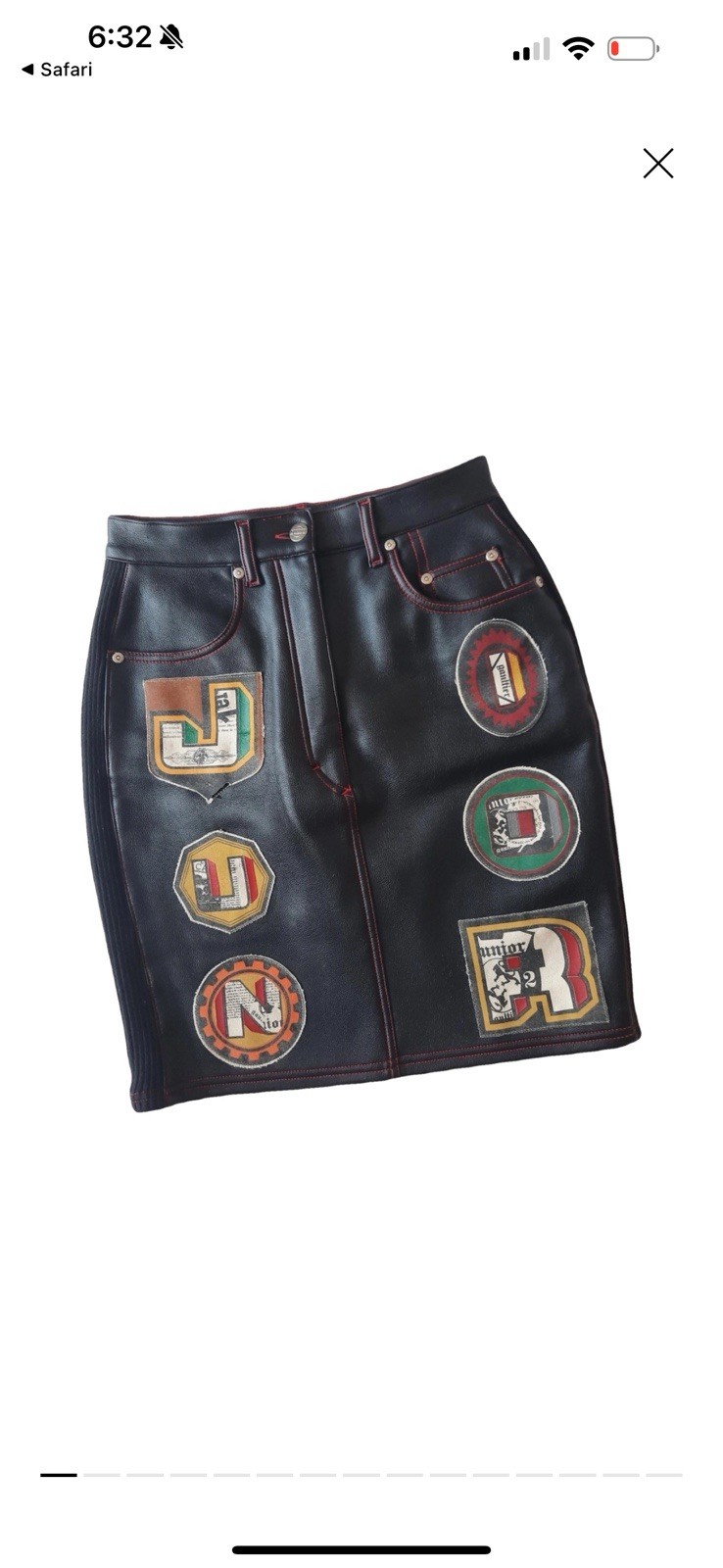 Jean Paul Gaultier Leather Skirt Sz 40 IT