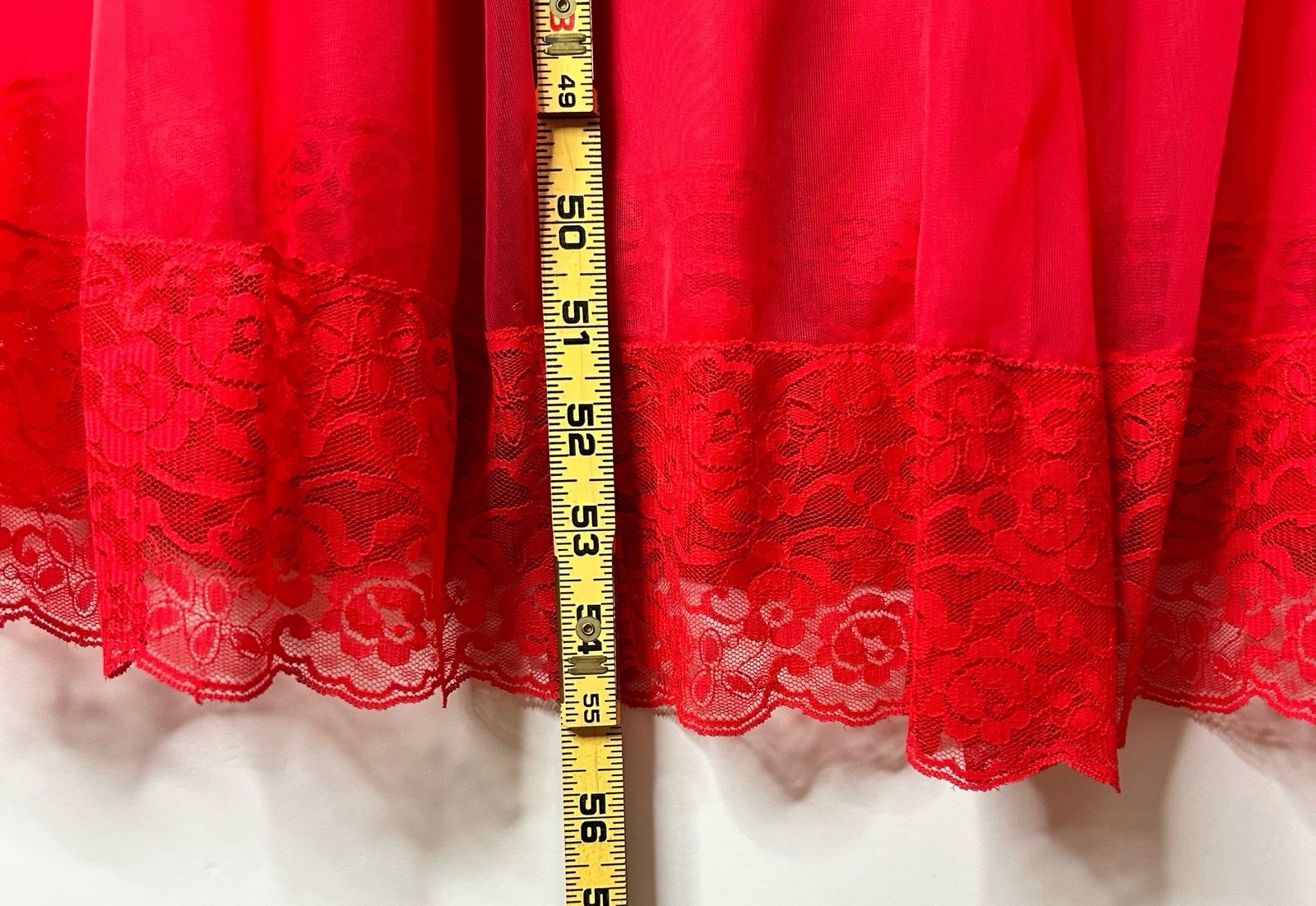 VTG Peignoir Set Pinehurst Red Sheer Long Nightgown with Sheer Robe Size Small