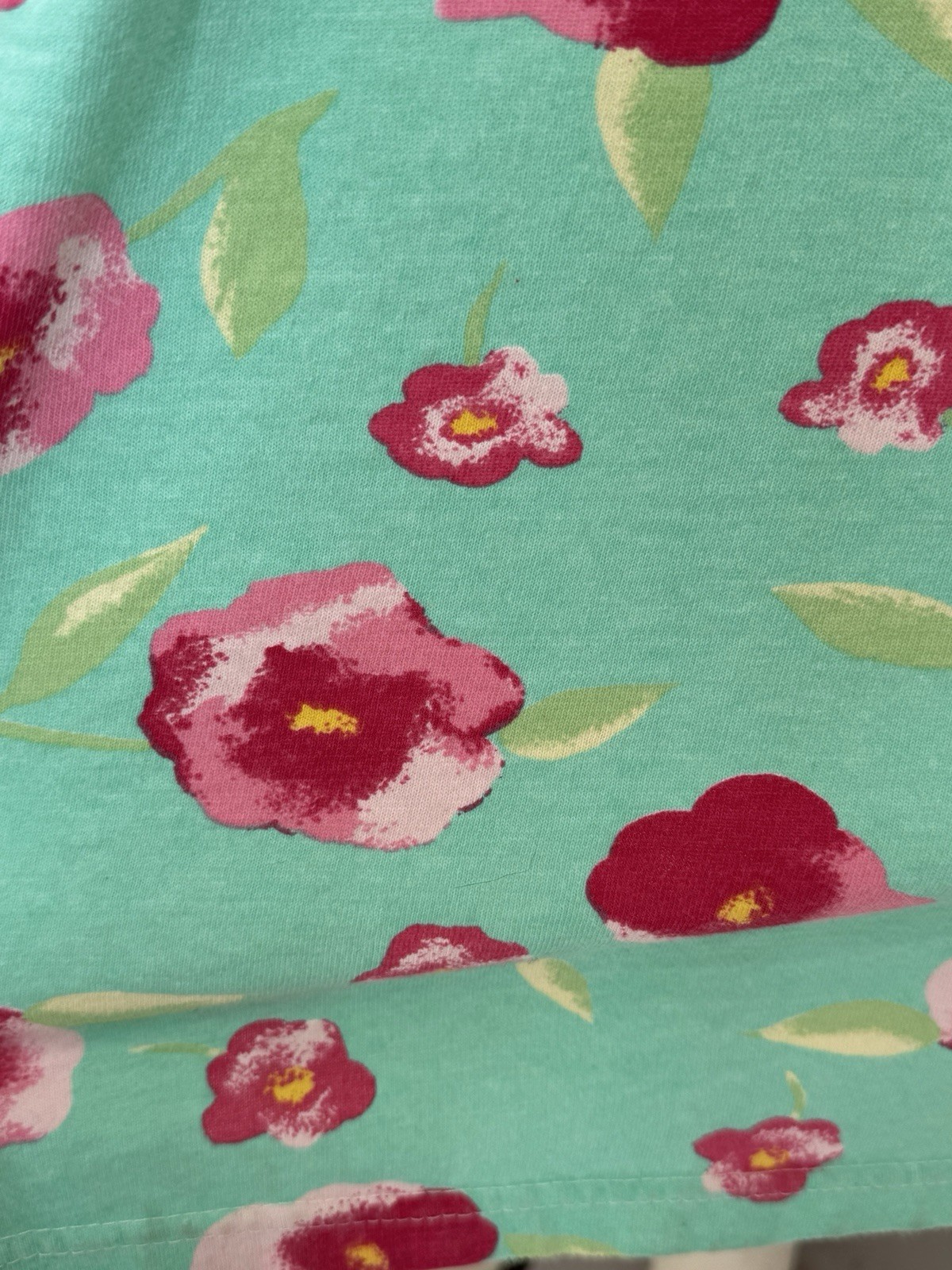 Vintage 1990s Dress Set-Knit-Floral-Spring-Cottage Green Pink-T Shirt-Tank-M