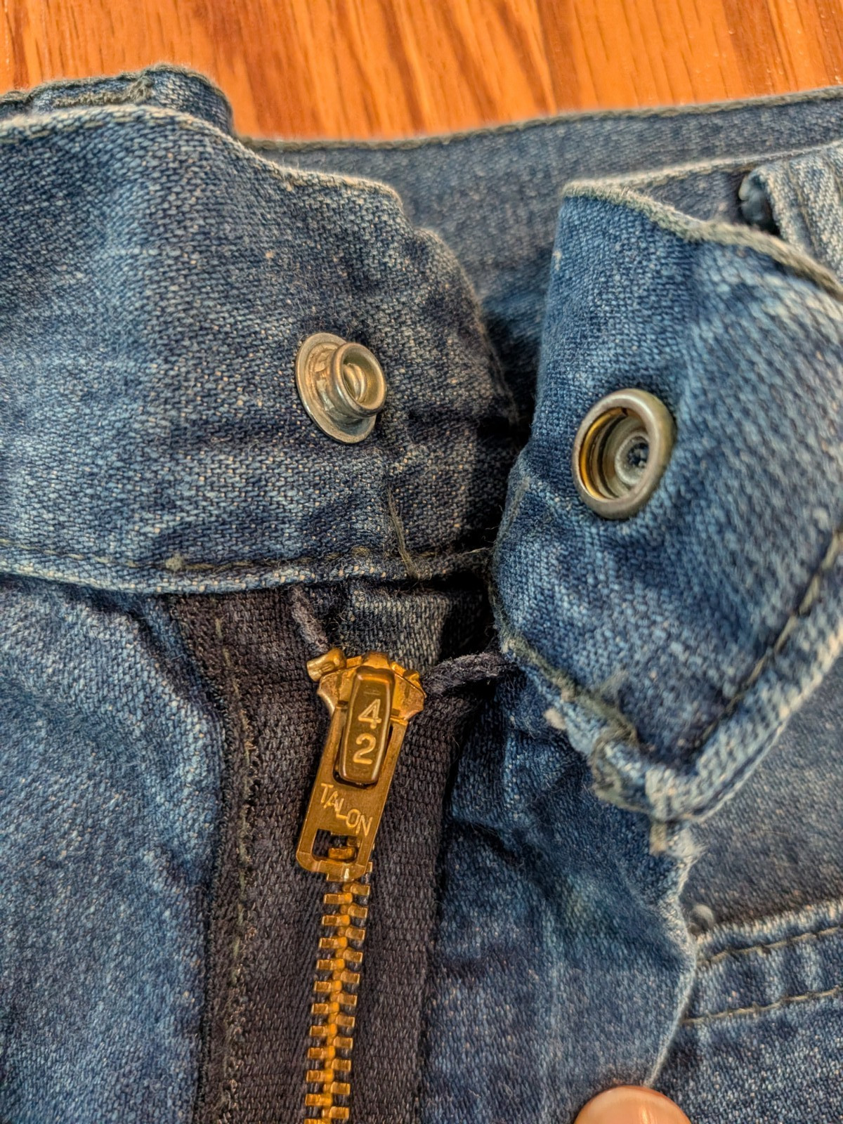 True Vintage 70s 80s Jeans Flare Leg High Rise Sailor Pockets Talon Zipper 27×28