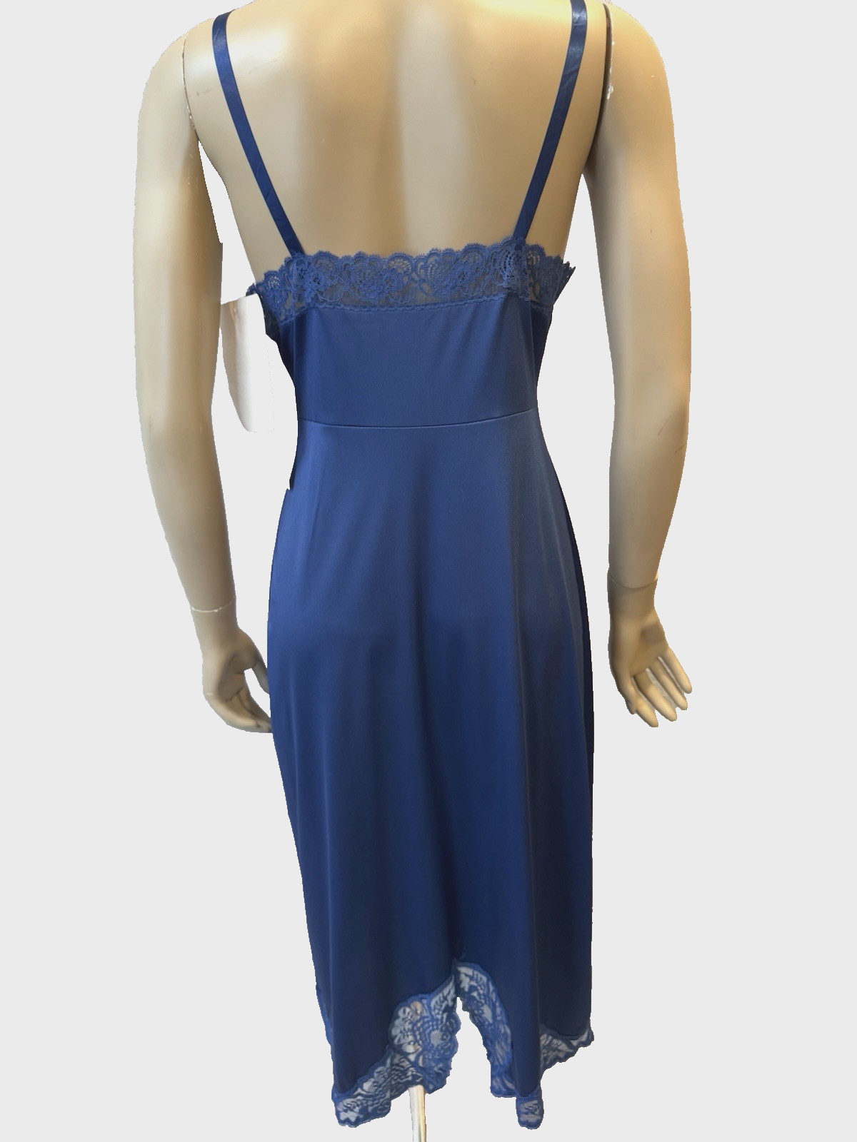Shadowline Full Slip Blue NOS w/Orig Tags, Peek-A-Boo Bodice Lace, Sexy VTG 90&rsquo;s
