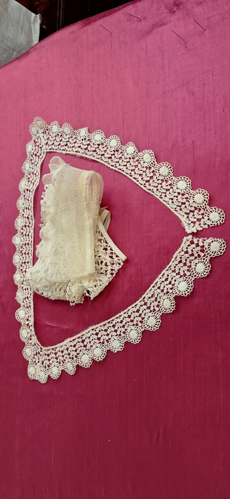 Antique Edwardian Victorian 4 White Cotton Handmade Collars Beautiful