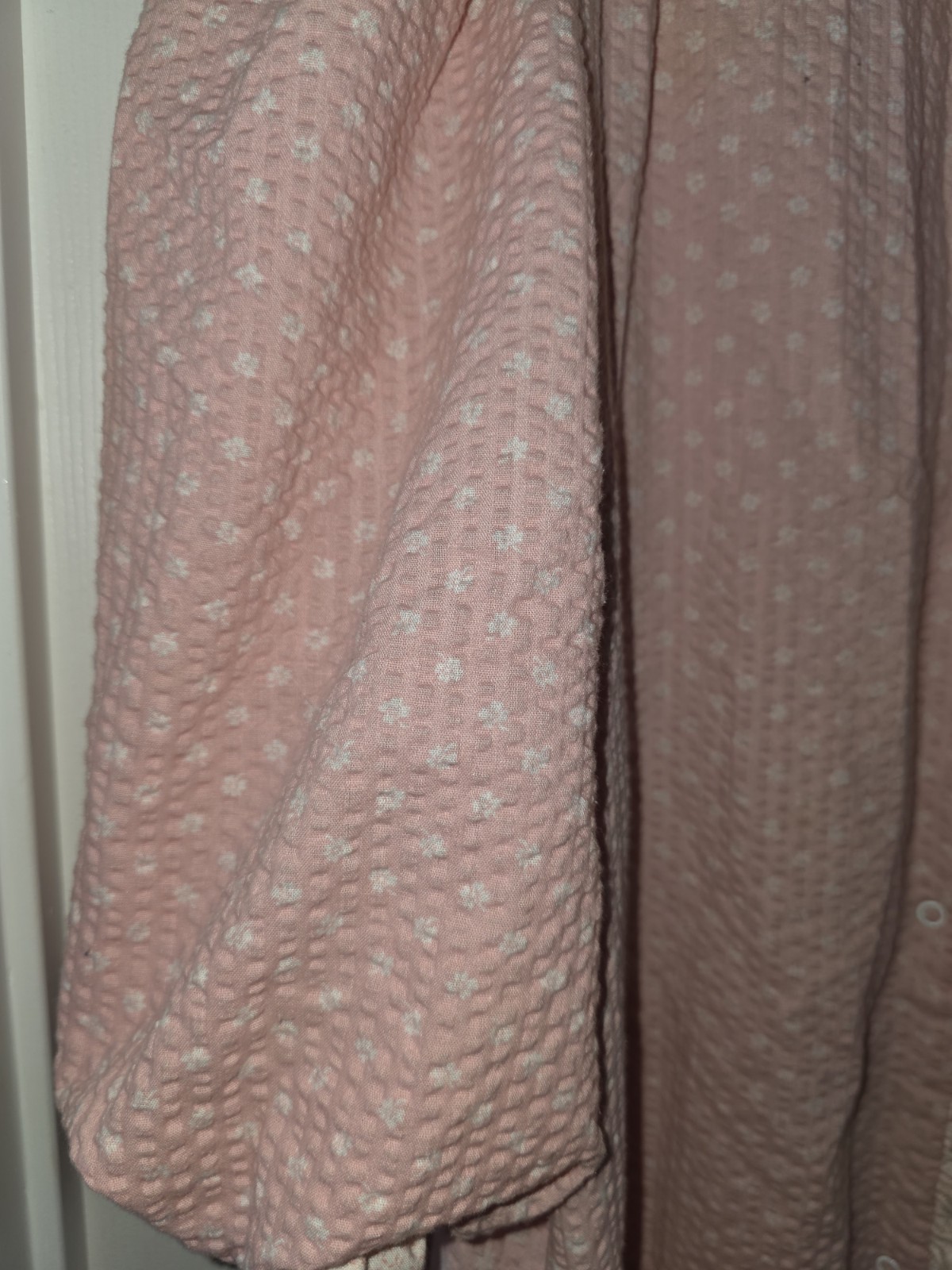 Vintage Miss Elaine Ruffle Pink Floral Nightgown (Medium)