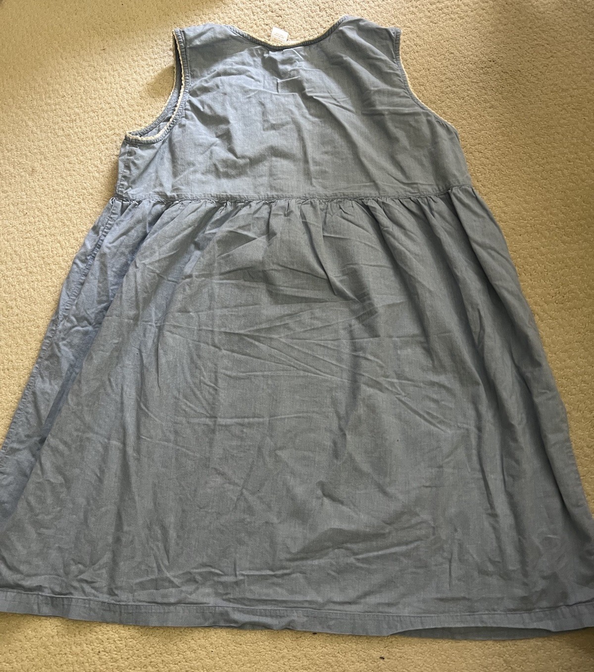Vtg Gilligan O’Malley Nightgown Dress Blue Ruffles Cottage Core Cotton L