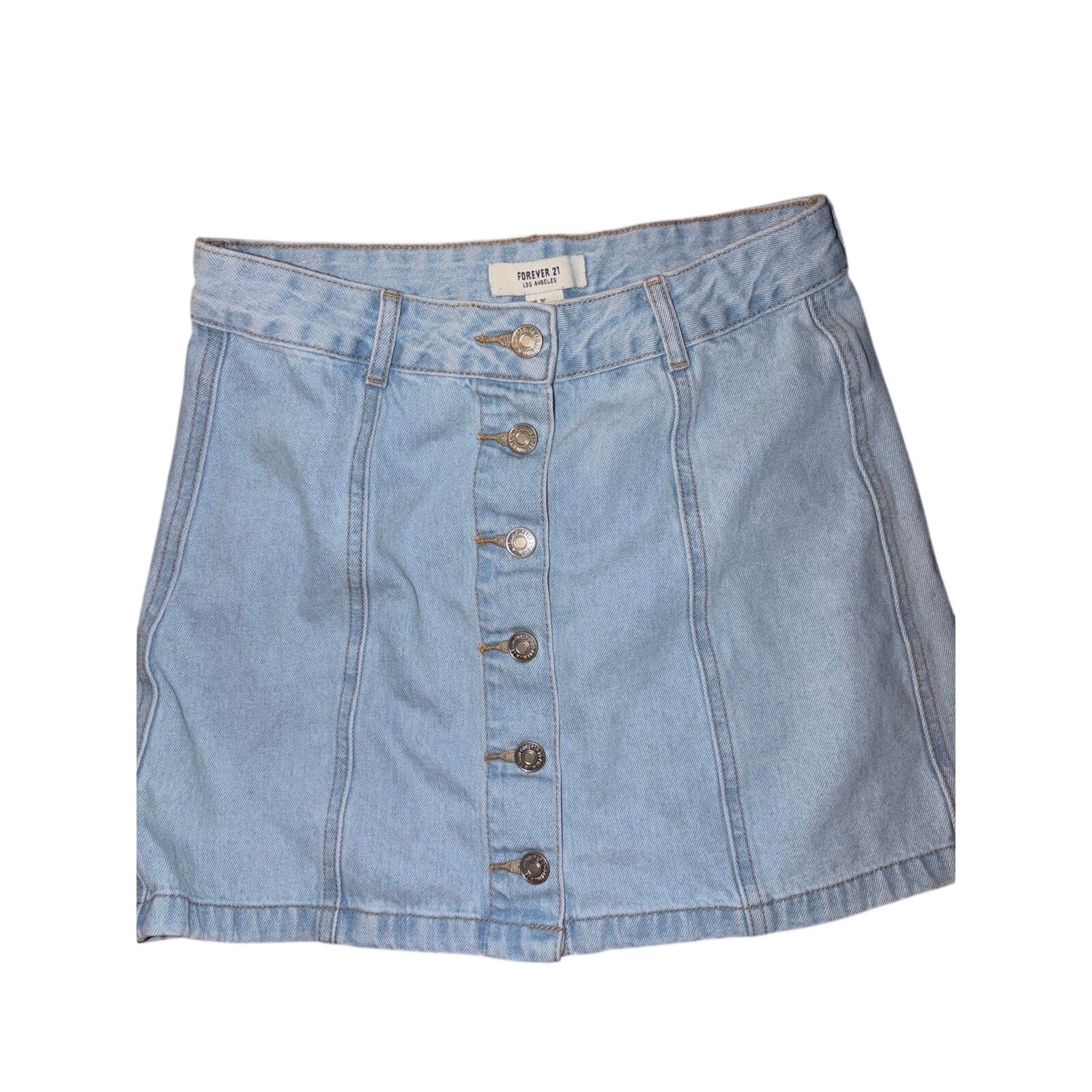 Forever 21 mini skirt size small vintage high waisted buttonup style