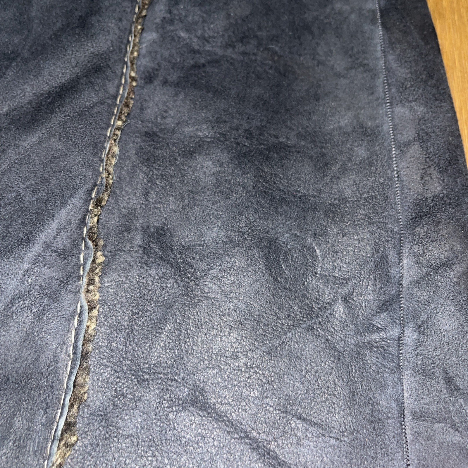 Vintage Sinclair Shearling Coat Suede Sheepskin Made in Italy 46 Fuzzy Buttons