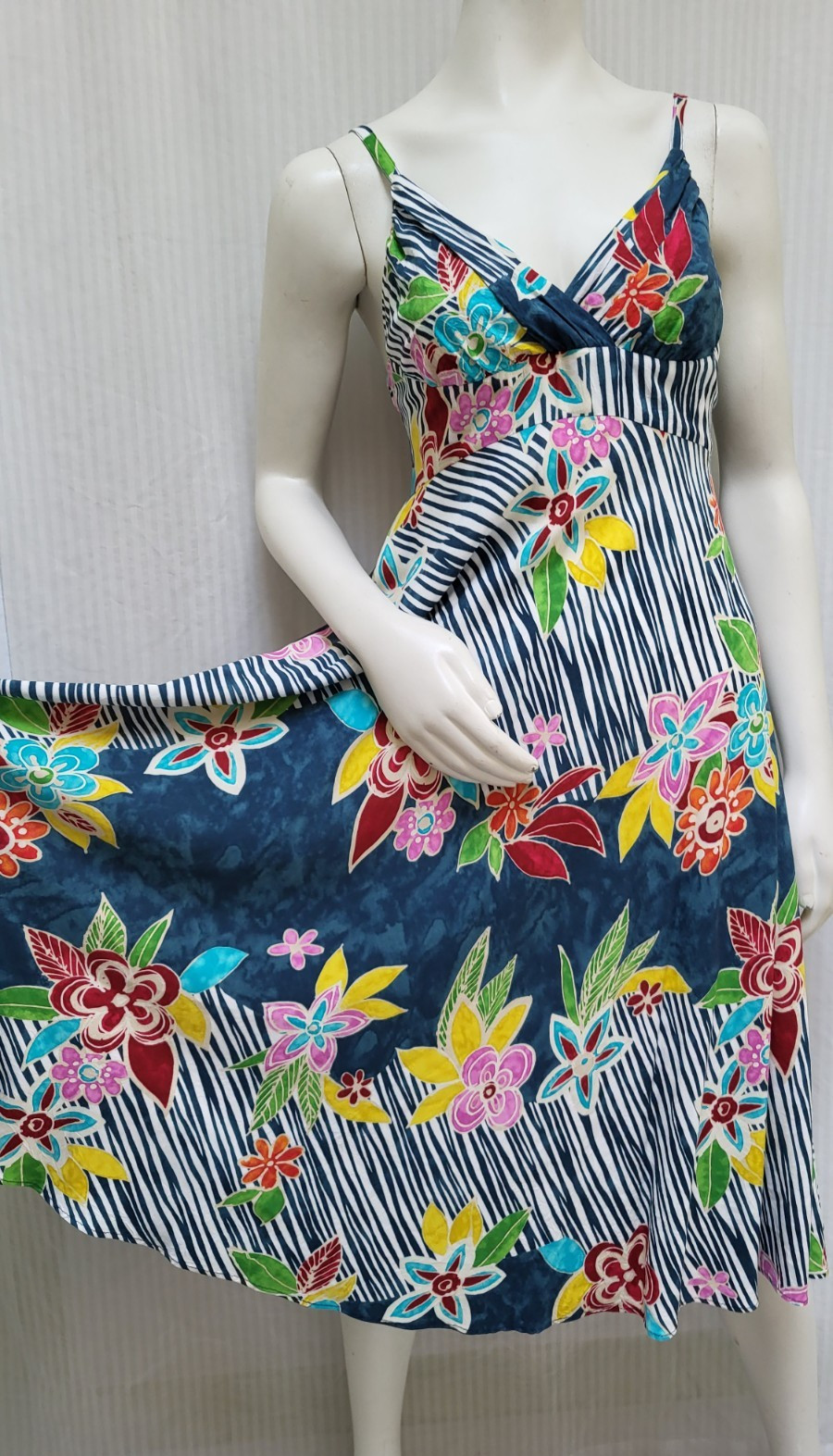 Vintage JAMS WORLD Multicolor Tropical Floral Midi Sun Dress – Size M – EUC