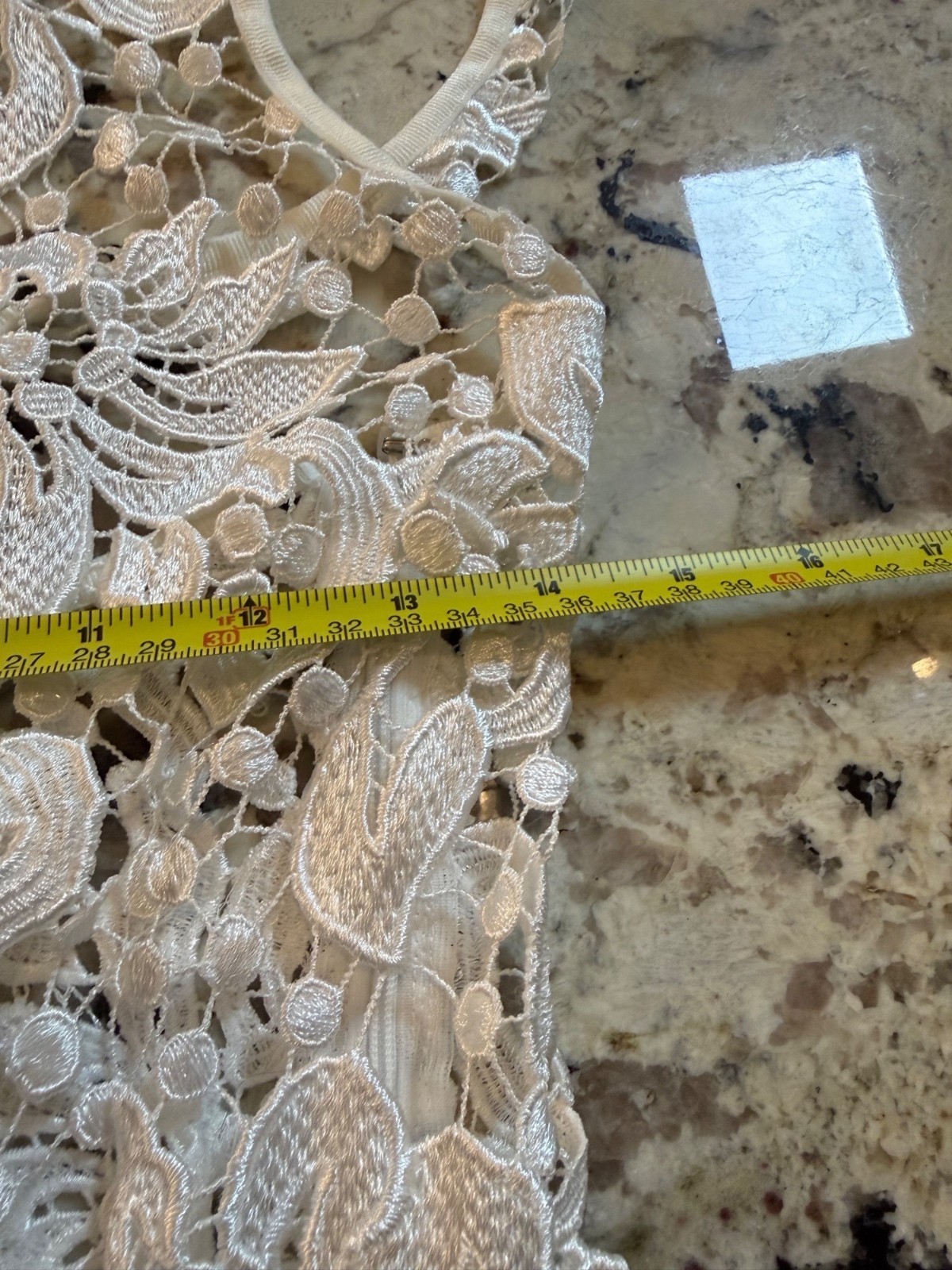 Vtg Sheer Crochet White Floral Lace Maxi Dress Edwardian S Coquette bridal boho