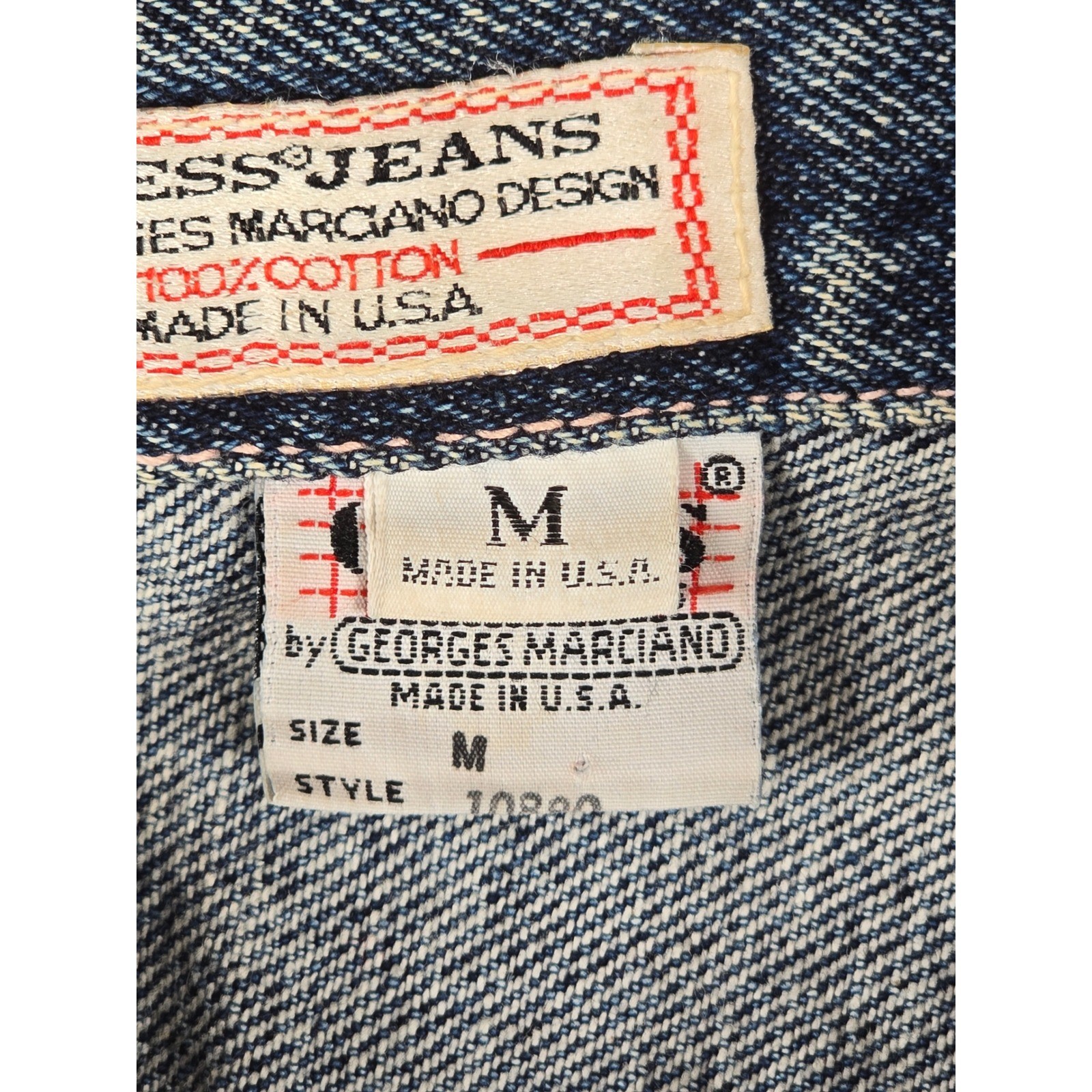 Vintage Guess Demin Jacket Georges Marciano Acid Wash Grunge Made in USA