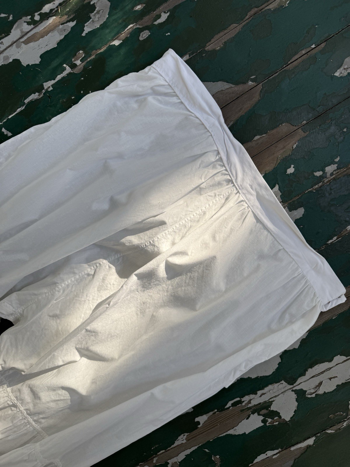 Edwardian Antique White Cotton Bloomers In Rare Waist 34