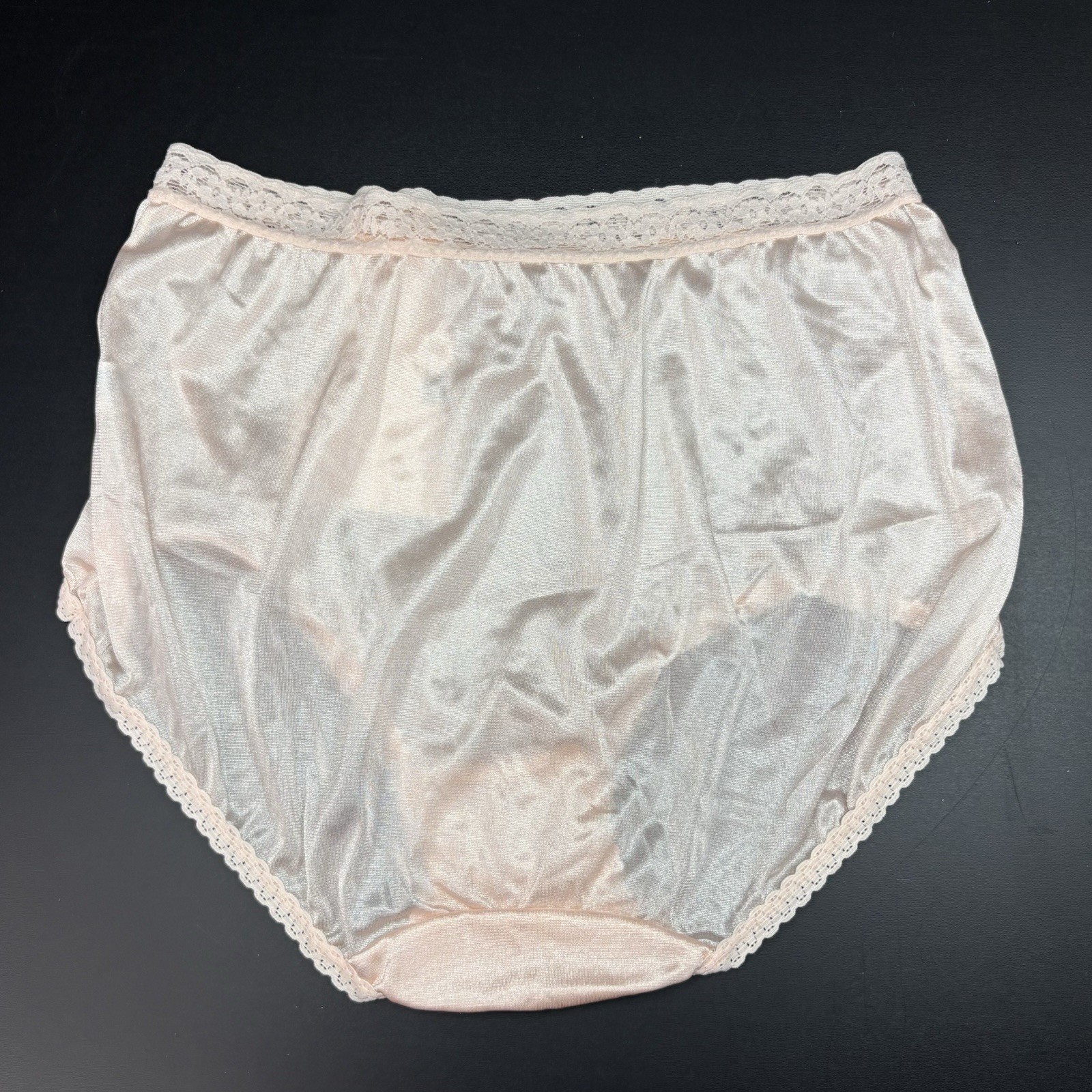Vintage Maidenform Wise Buys Nylon Granny Brief Panties Lace Trim Peach NOS Sz 8