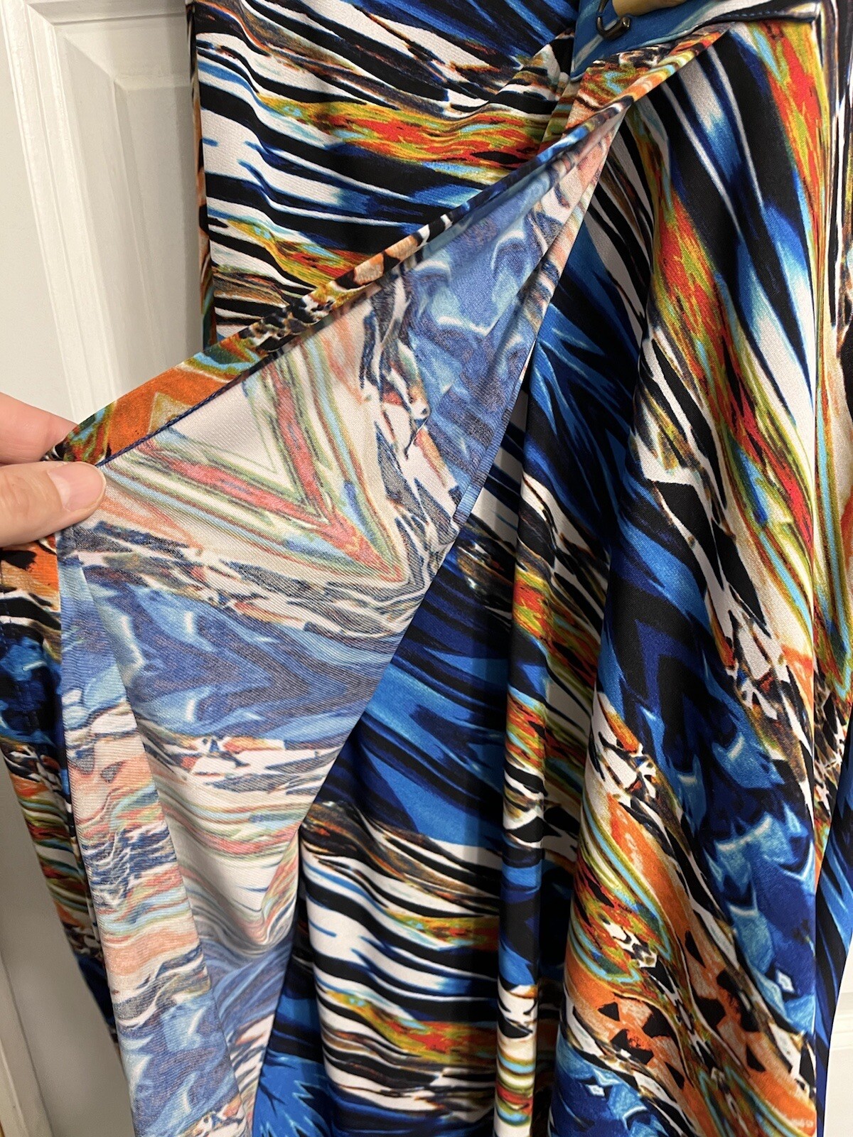 Vtg 90&rsquo;s Art To Wear Splash Dress Robbie Bee Faux Wrap Career Church Small