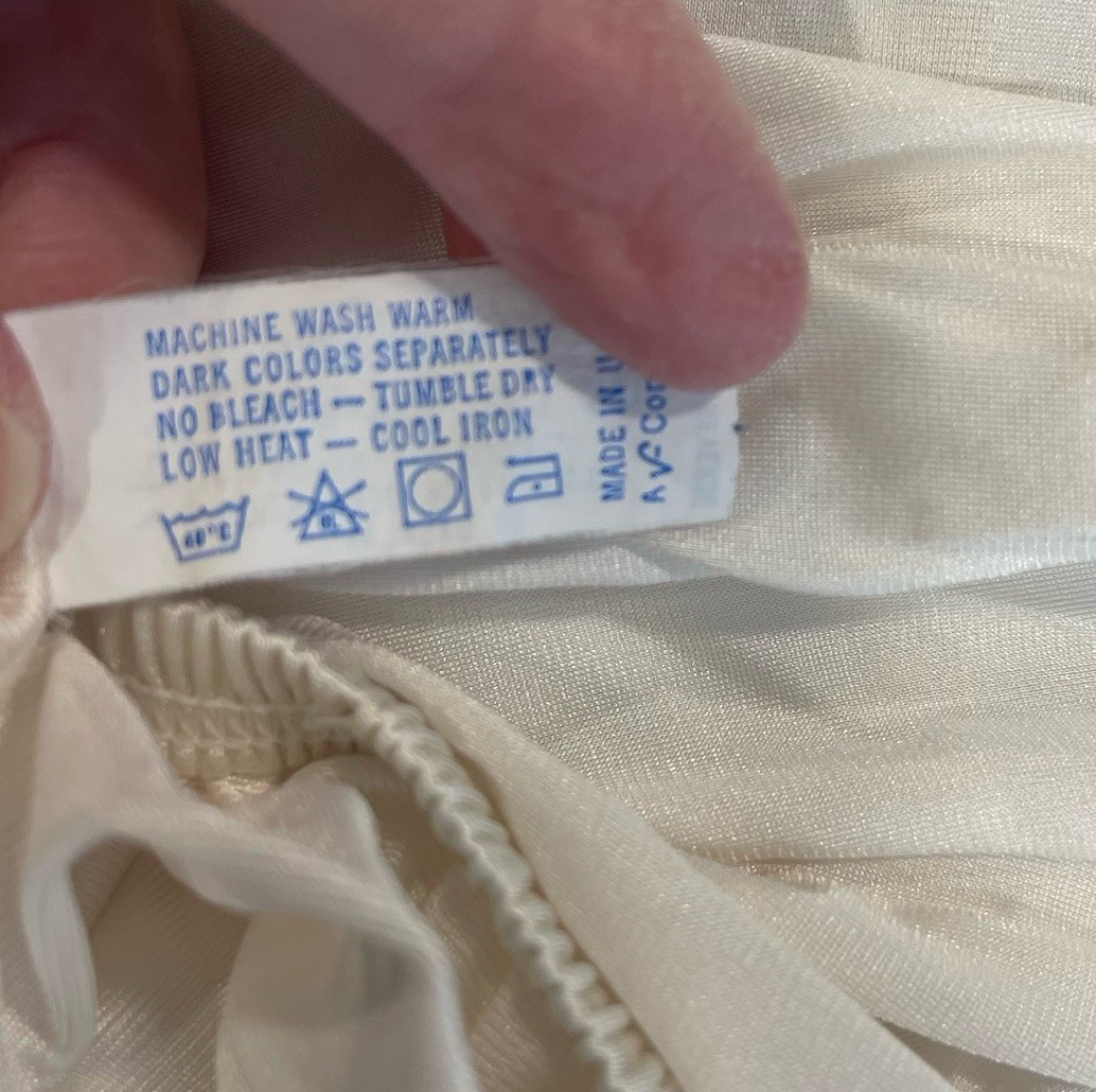 Vintage Vanity Fair Half Slip Size Large Ivory Lace Slit Made In USA 24” Modest