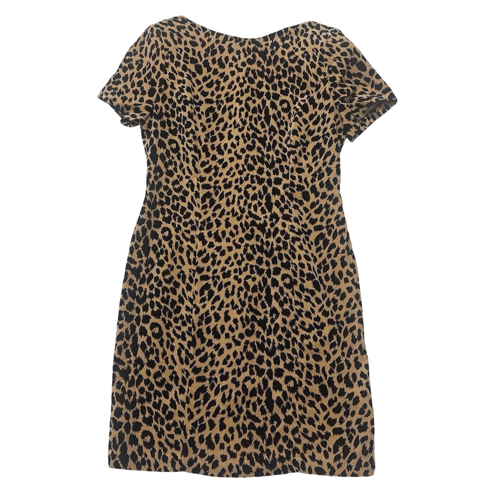 Leopard Print Velvet Sheath Dress Women&rsquo;s Size 6 Vintage Made in USA Glam Retro