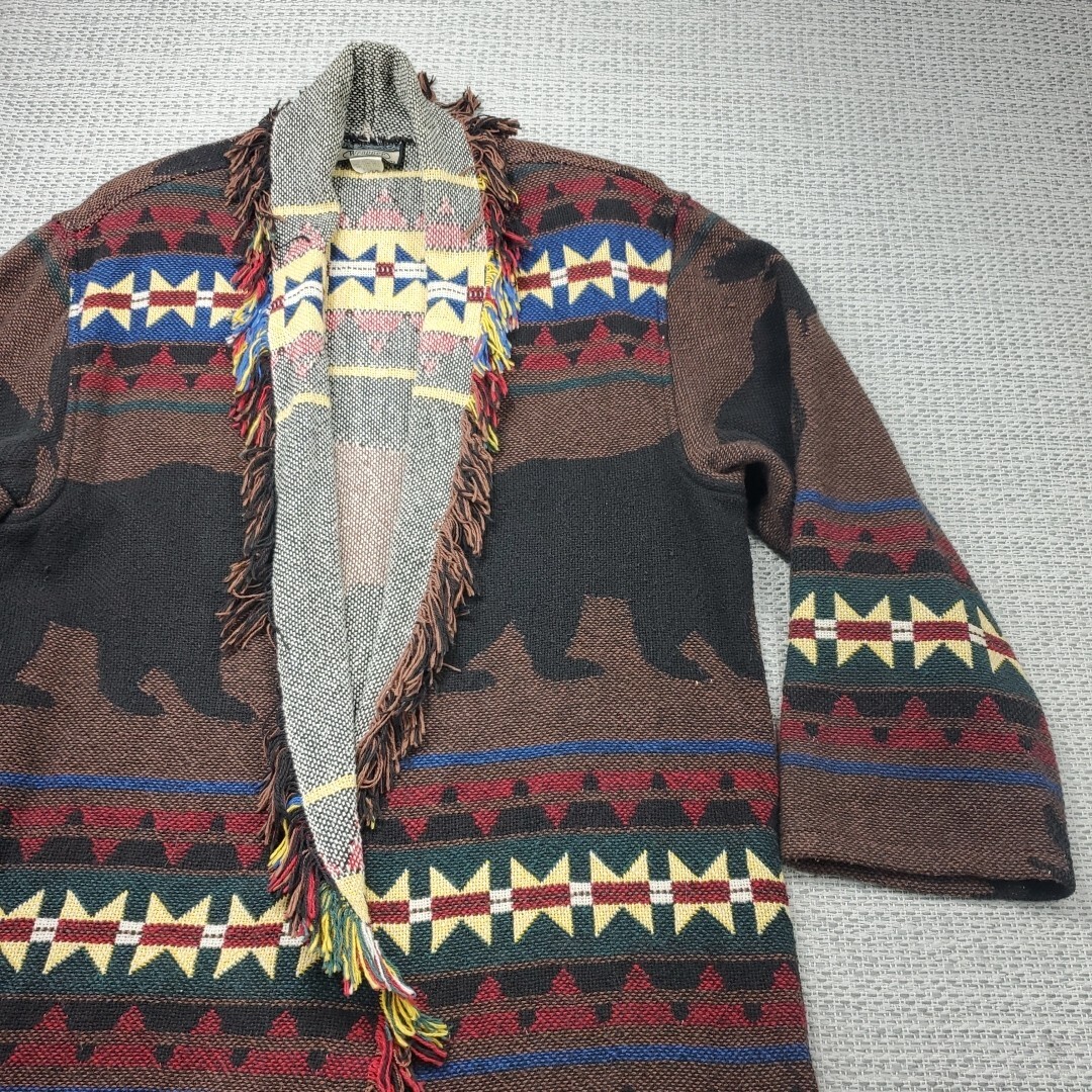 VTG Wrapper Jacket Wrap Womens One SIze Aztec Print Southwestern Coat USA Made