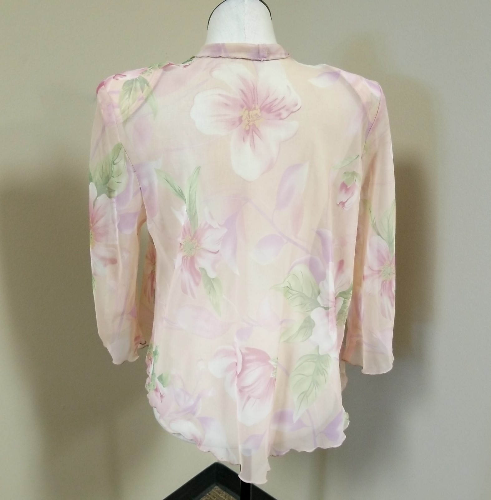 Vintage R&M Richards Pink Lightweight Floral Jacket & Dress Formal Outfit Set