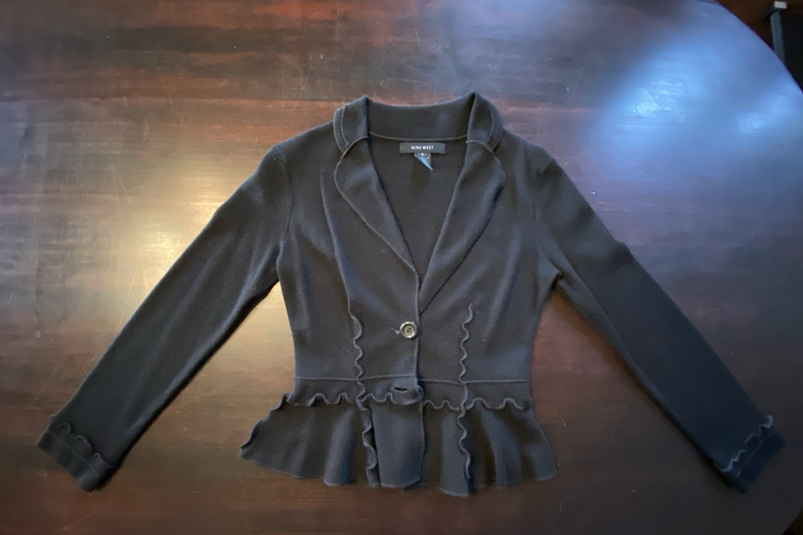 Nine West Women’s Black Knit Peplum Blazer, Size Small, NWOT