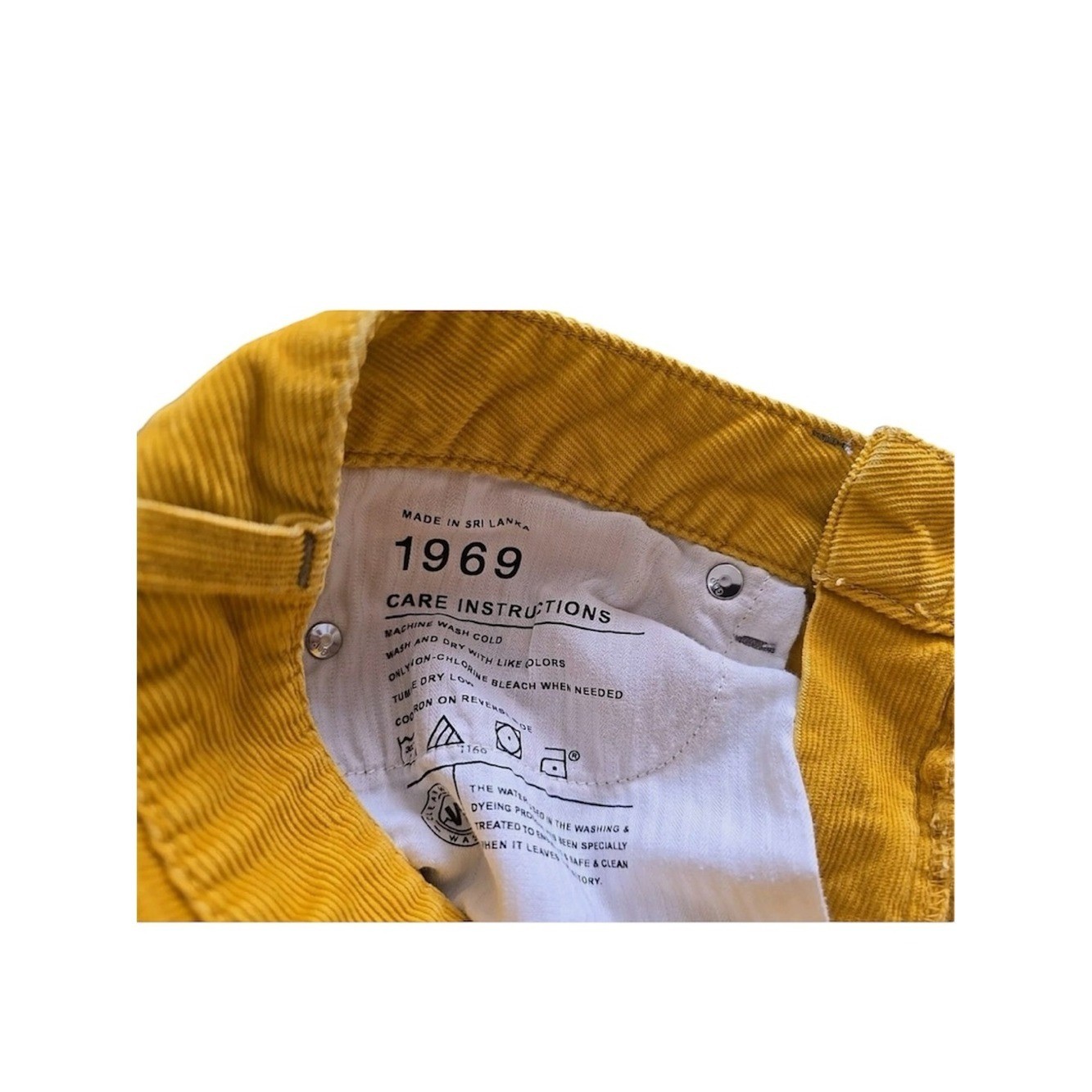 GAP 1969 Mustard Yellow Corduroy Low Raise Straight Leg Pants