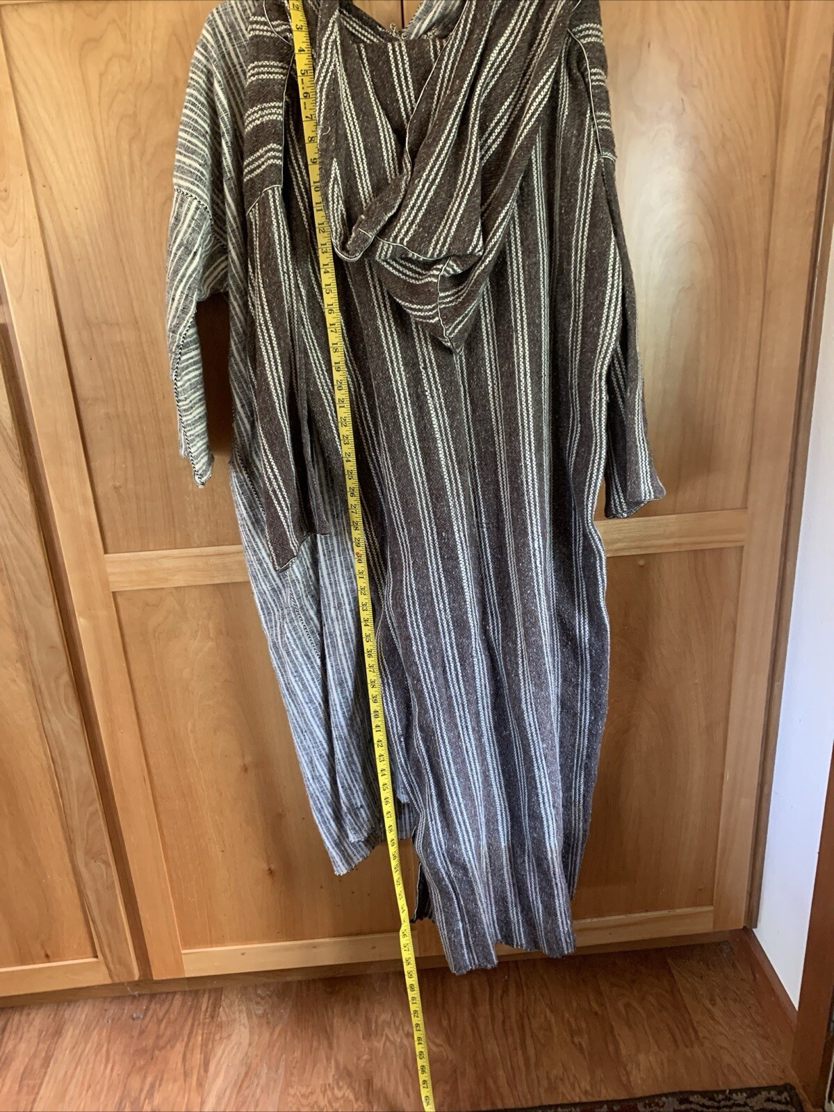 Vintage Moroccan Casablanca Wool Jillaba Djellaba Blanket Coat Poncho