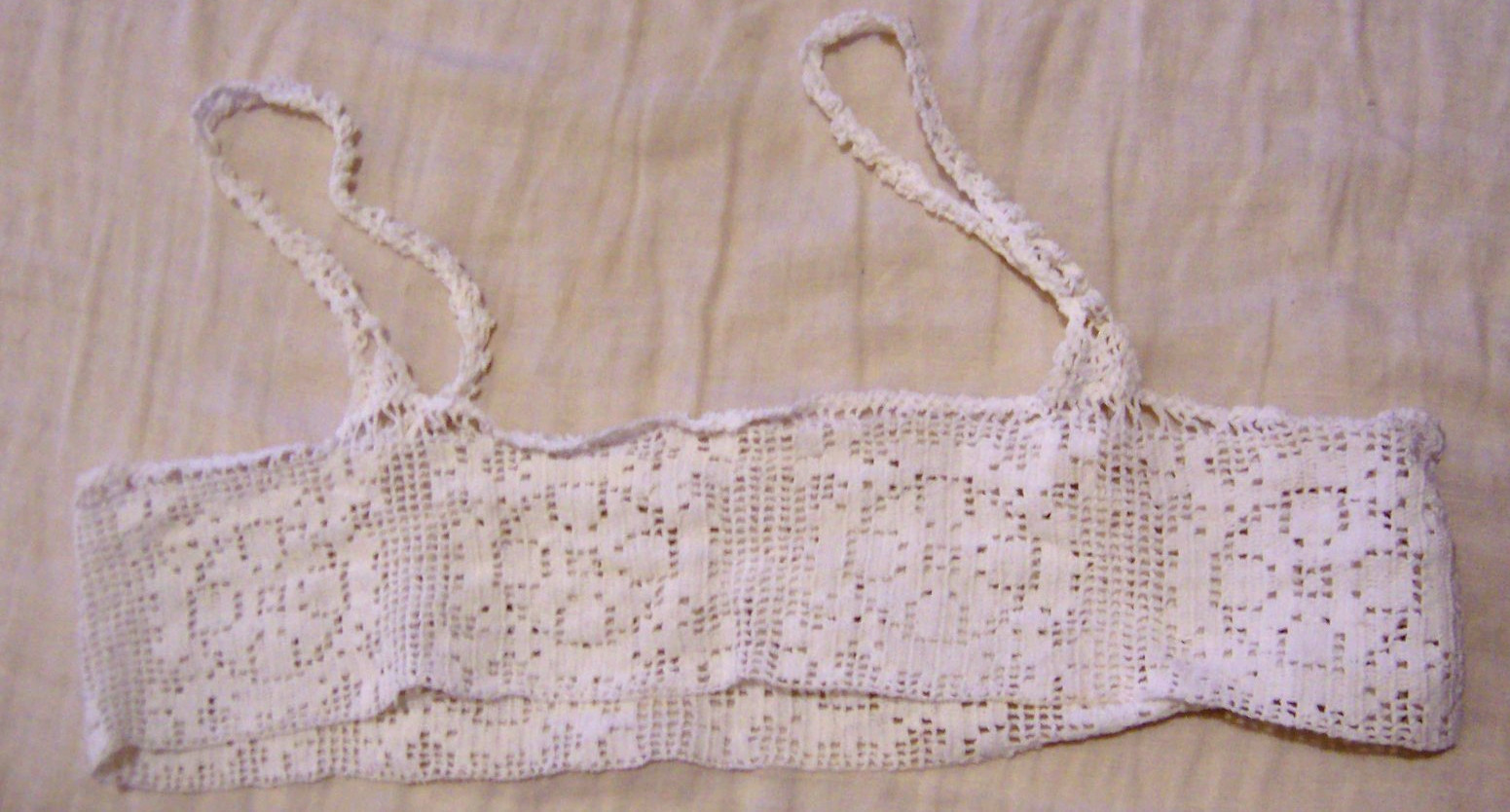1) Antique/1910-20&rsquo;s White Linen Corset Cover TOP-Lingerie YOKE/ No Bodice-Body