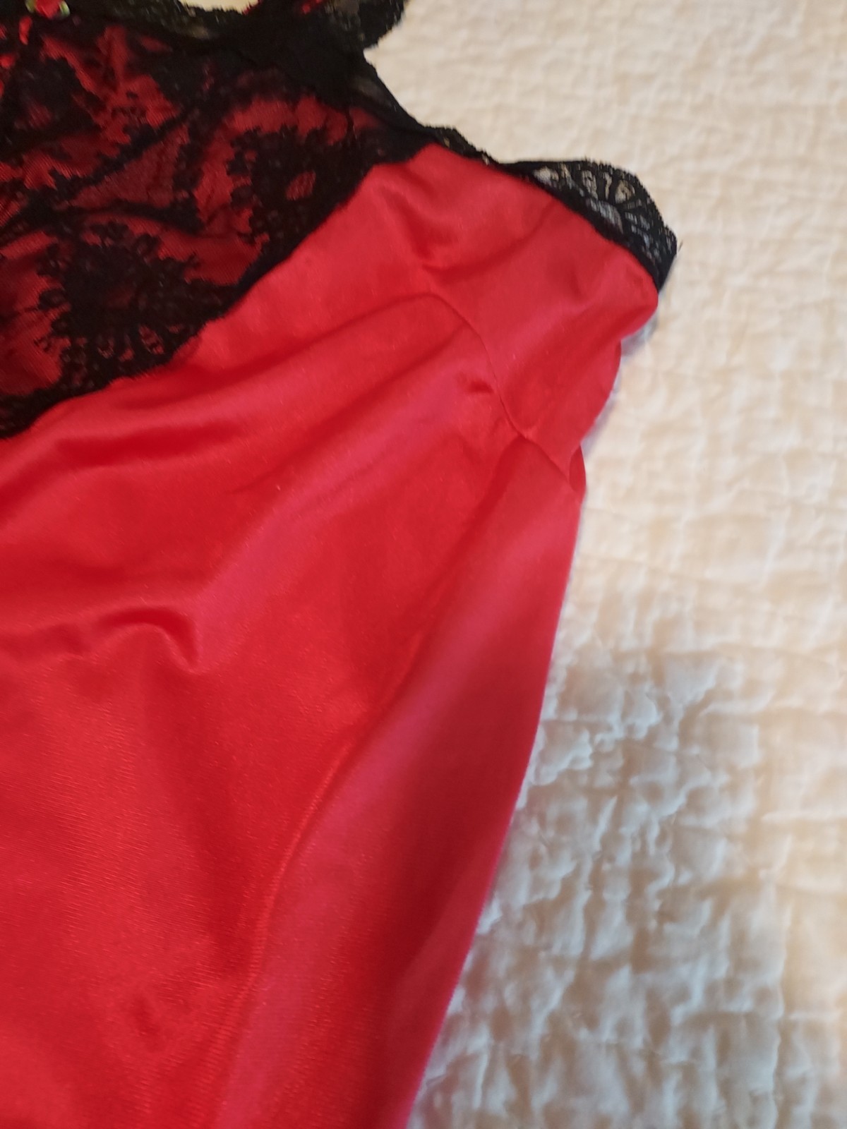 Vintage Plus Size Women&rsquo;s Teddy Lingerie 1X – 2X (see measurements) black + red