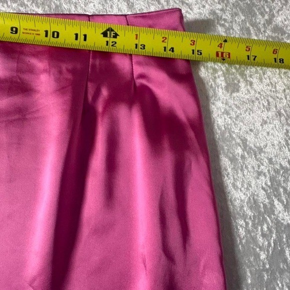 Pink satin mini skirt with slit. Party, special occasion, whimsy Goth, Y2K sz M