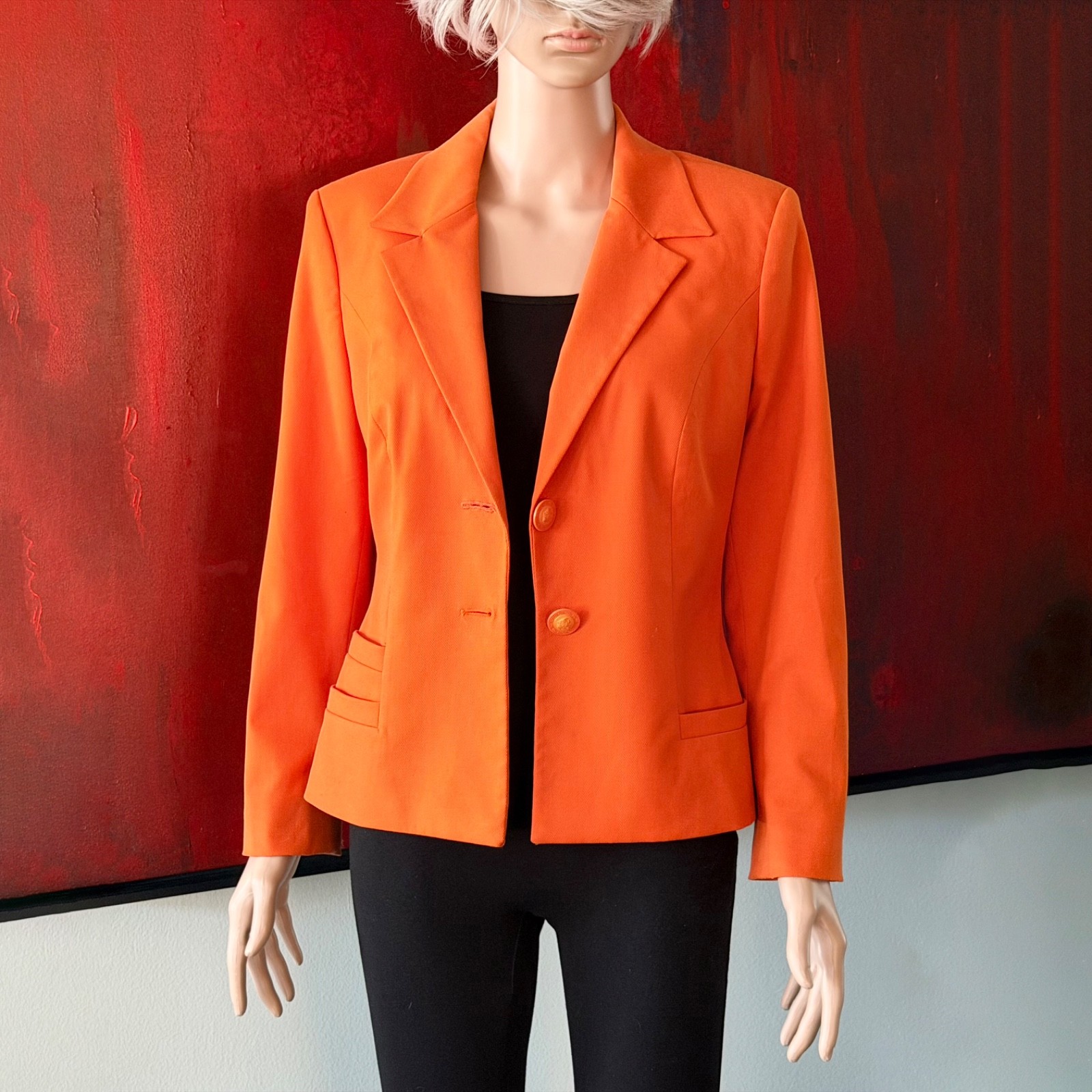 VERSACE JEANS COUTURE orange Blazer 2 button size 42 made in Italy from S/S 1996