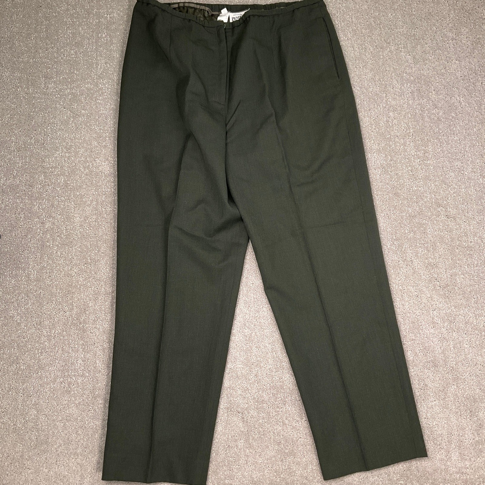 Pendleton Pantsuit Womens 18W Green Corporate Minimalist Preppy Wool USA VTG