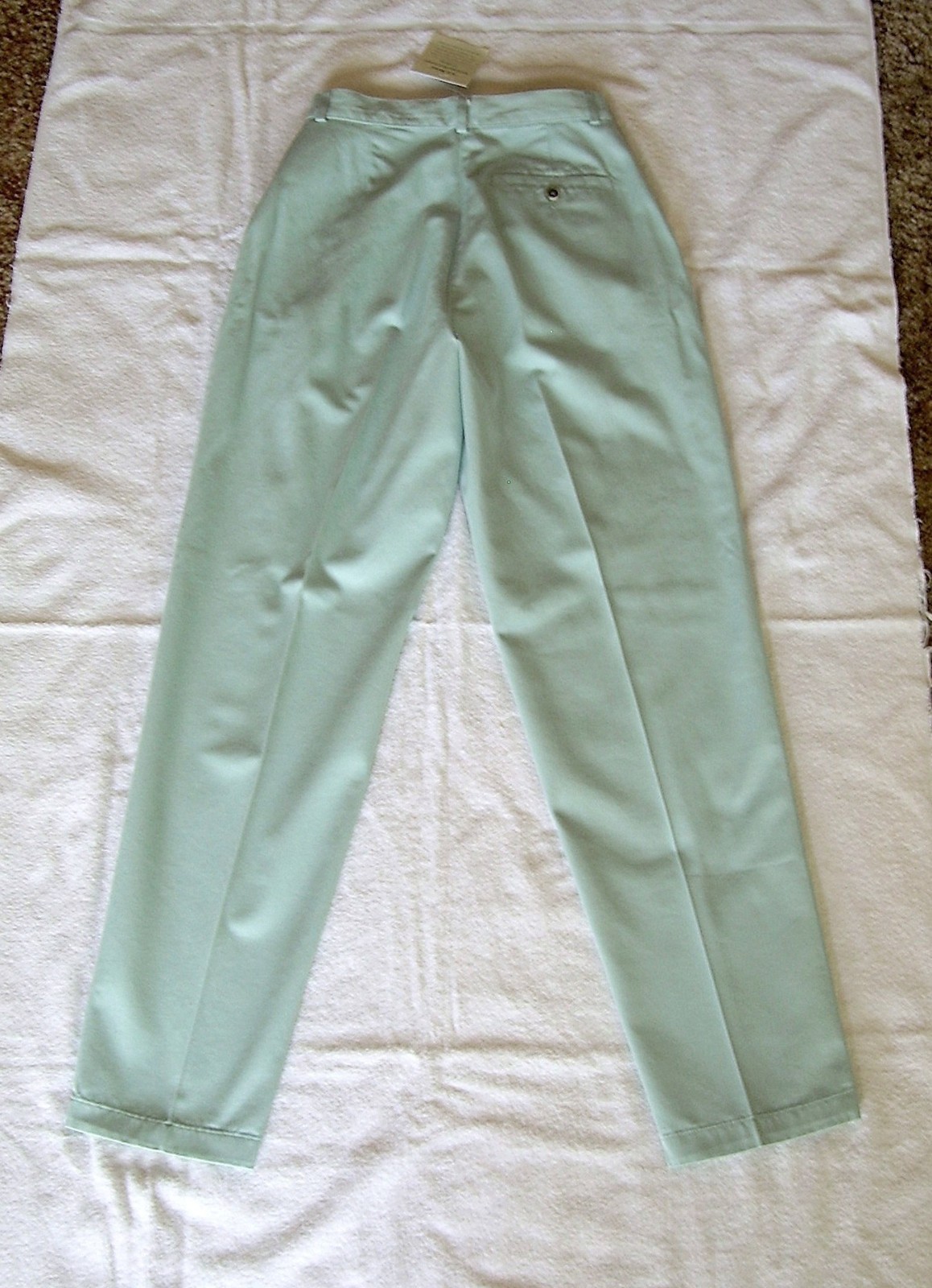 Y2K L.L. BEAN AQUA/SEAGLASS BLUE FLAT FRONT 100% COTTON CHINO PANTS~SZ 4 MT~NWT