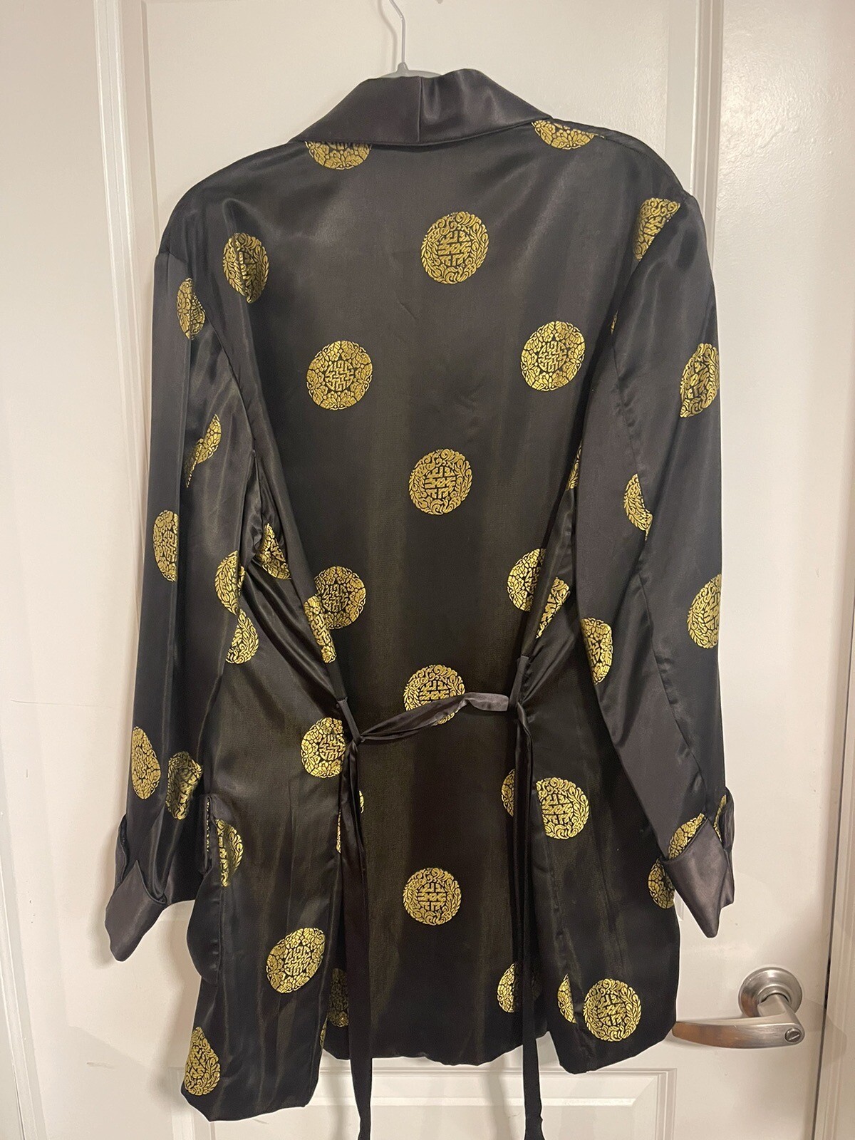 Authentic Vintage Chinese Robe Solz Squirrel Black/Gold Made in China Size 46