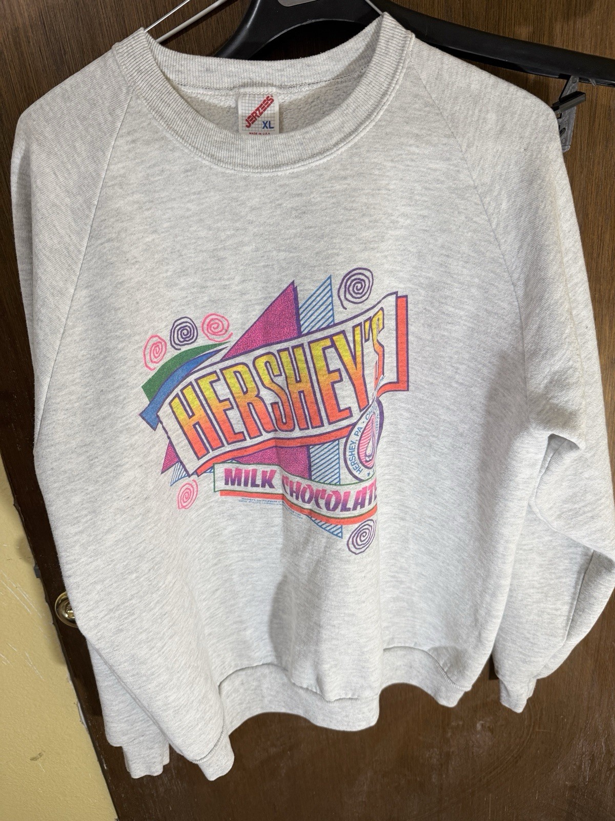 VTG Hershey Chocolate Sweat Shirt 1992 Crew Neck Pullover Sz XL UNISEX JERZEES
